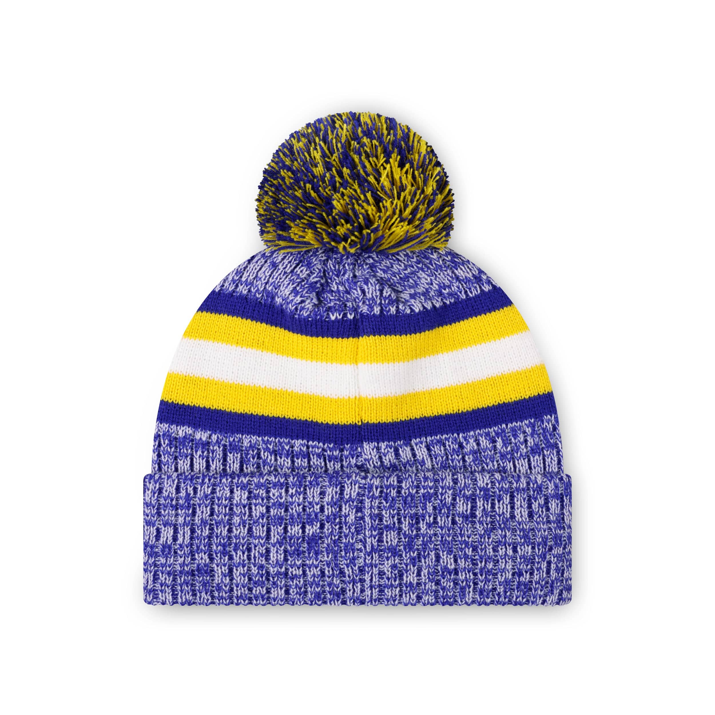 Los Angeles Rams NFL Heather Team Stripe Lined Pom Beanie - Image 2