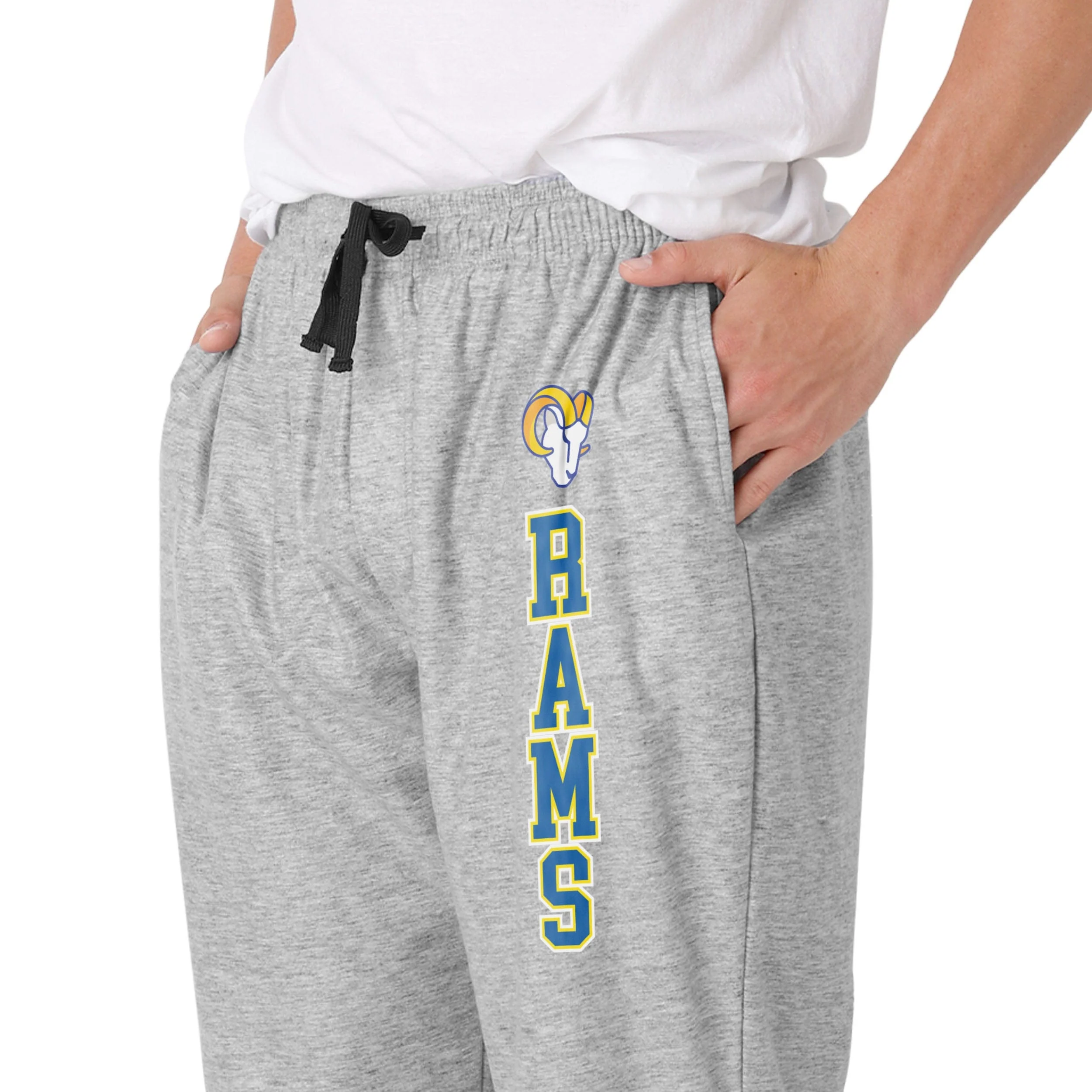 Los Angeles Rams NFL Mens Athletic Gray Lounge Pants - Image 3