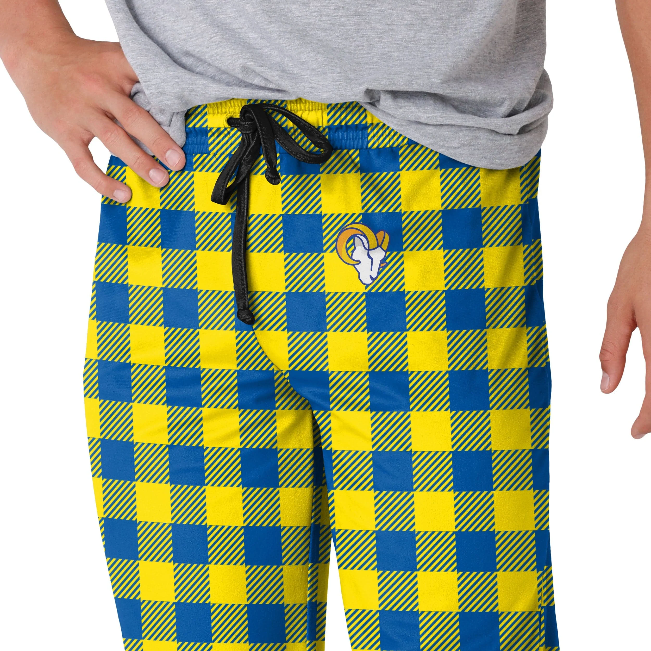 Los Angeles Rams NFL Mens Buffalo Check Lounge Pants - Image 3