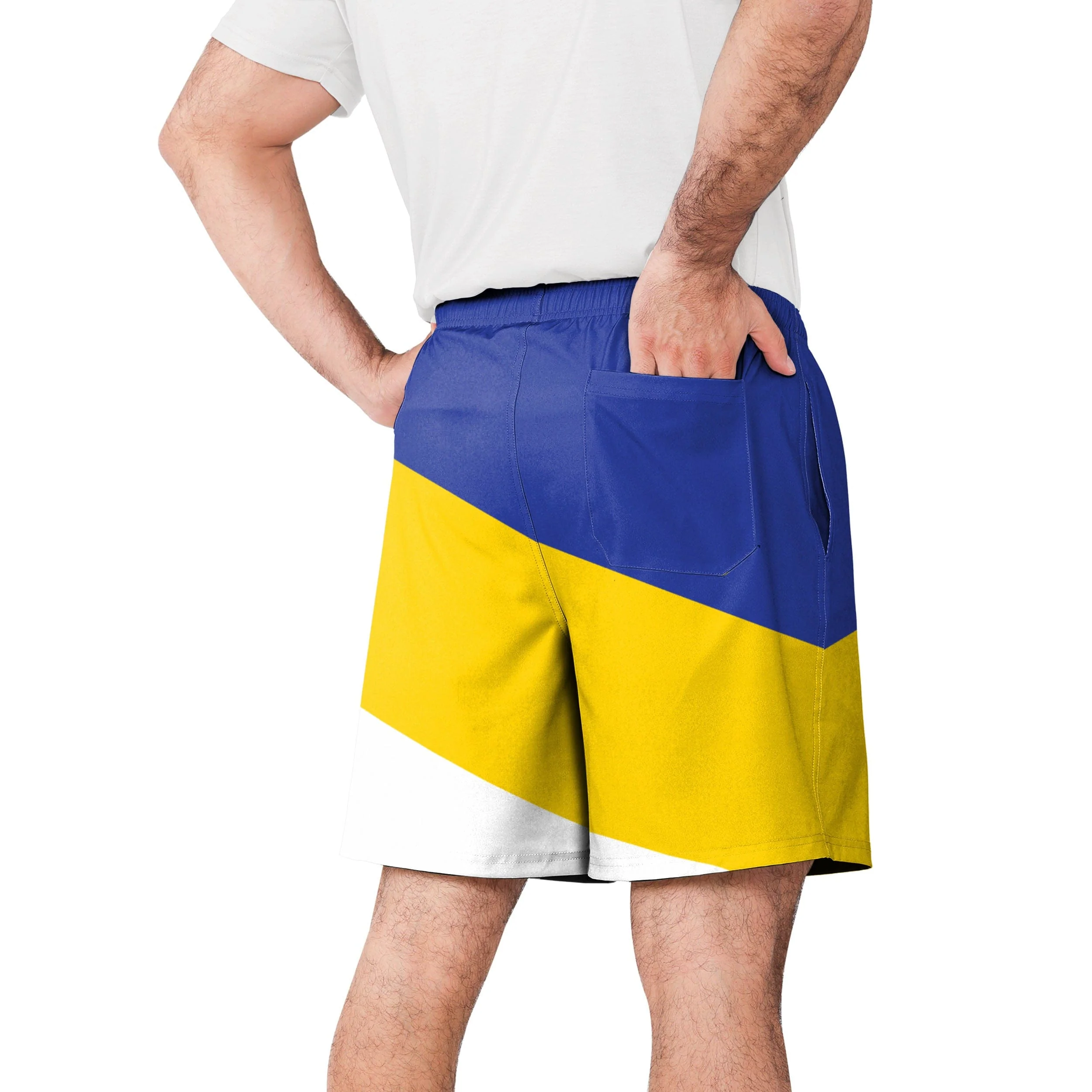 Los Angeles Rams NFL Mens Colorblock Double Down Liner Training Shorts - Image 3