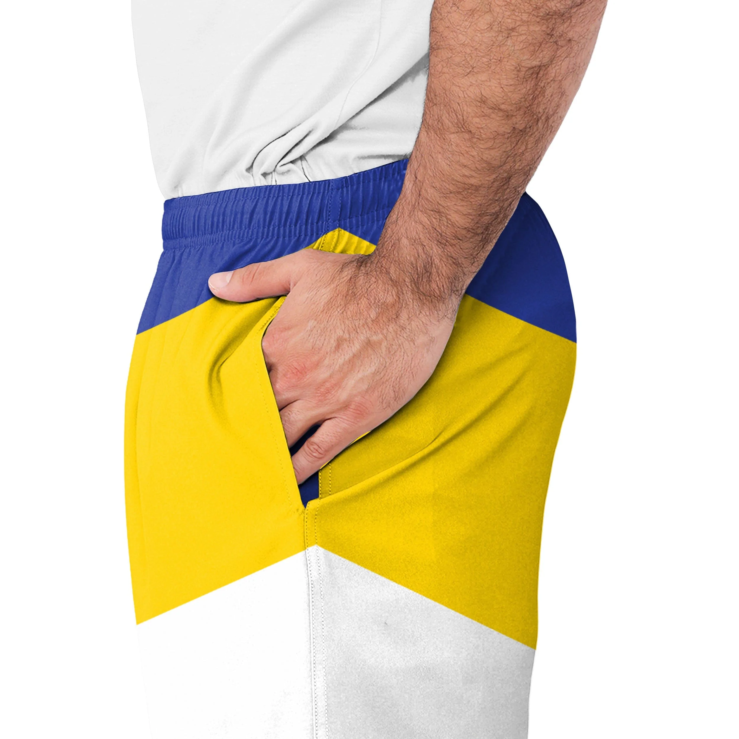 Los Angeles Rams NFL Mens Colorblock Double Down Liner Training Shorts - Image 4