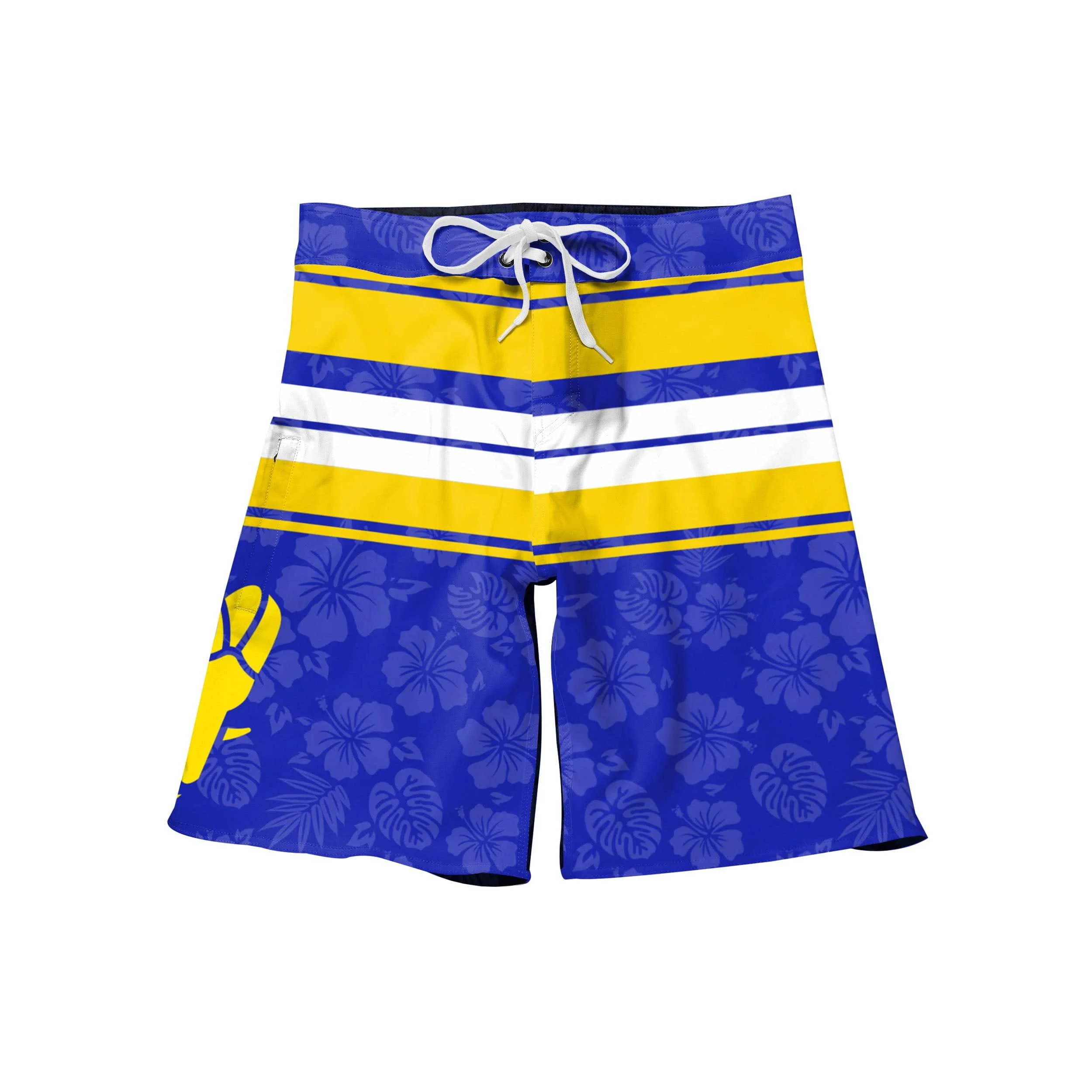 Los Angeles Rams NFL Mens Hibiscus Boardwalk Stripe Boardshorts - Image 4