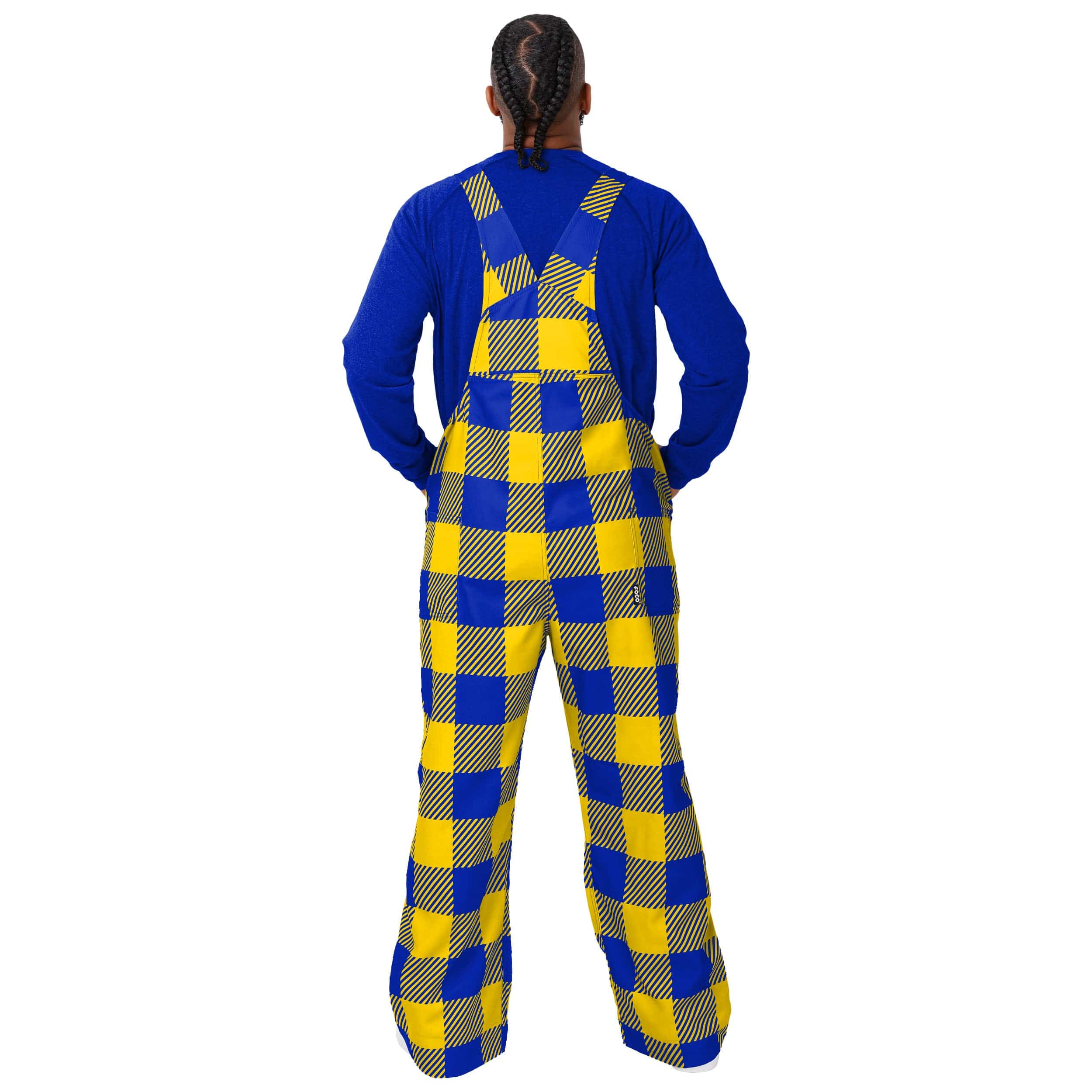 Los Angeles Rams NFL Mens Plaid Bib Overalls - Image 2