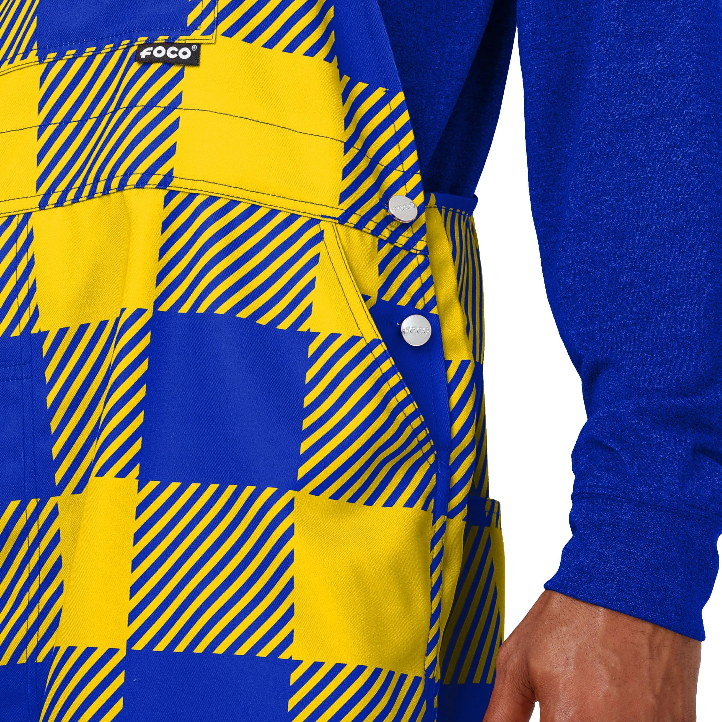 Los Angeles Rams NFL Mens Plaid Bib Overalls - Image 5