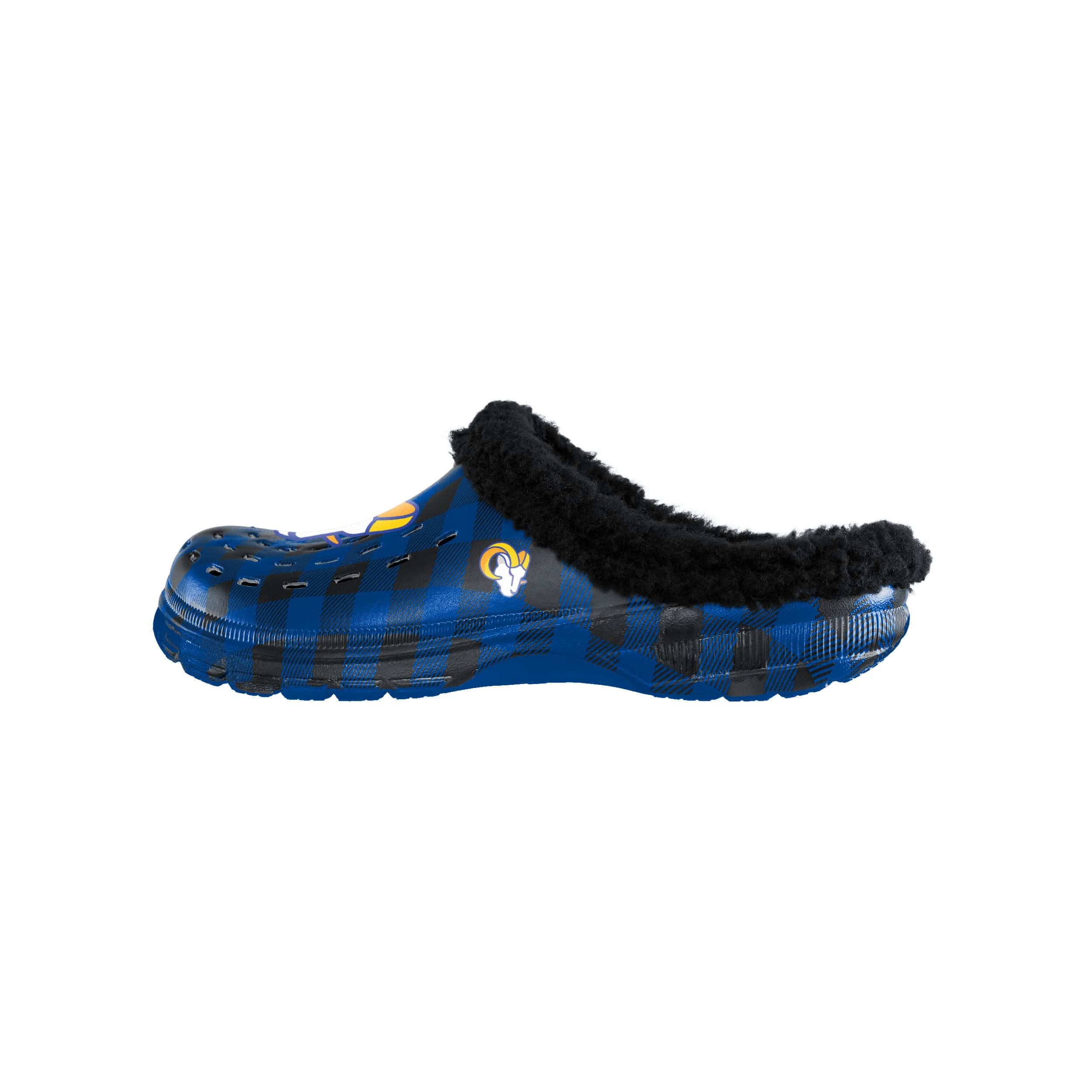 Los Angeles Rams NFL Mens Sherpa Lined Buffalo Check Clog - Image 2