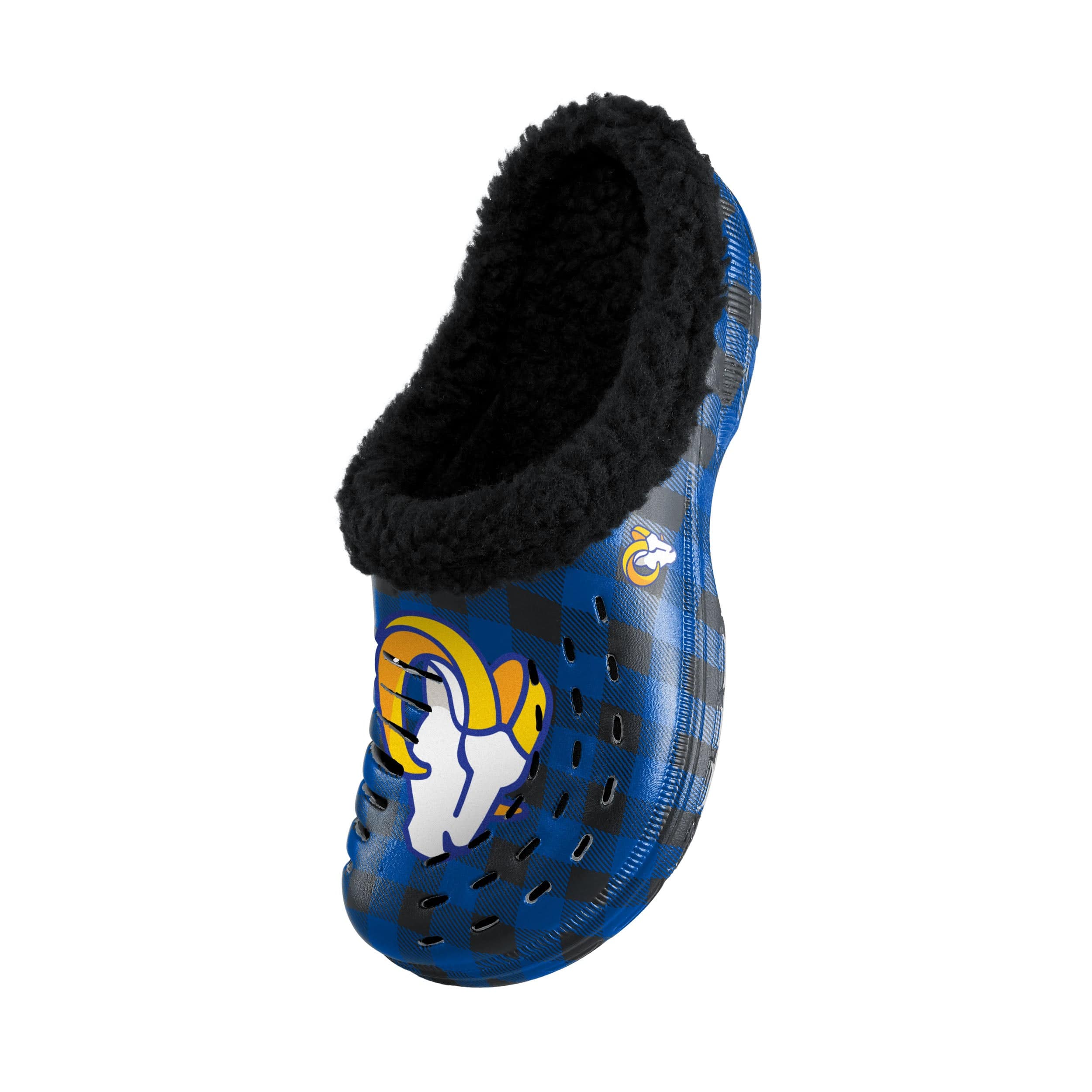 Los Angeles Rams NFL Mens Sherpa Lined Buffalo Check Clog - Image 3