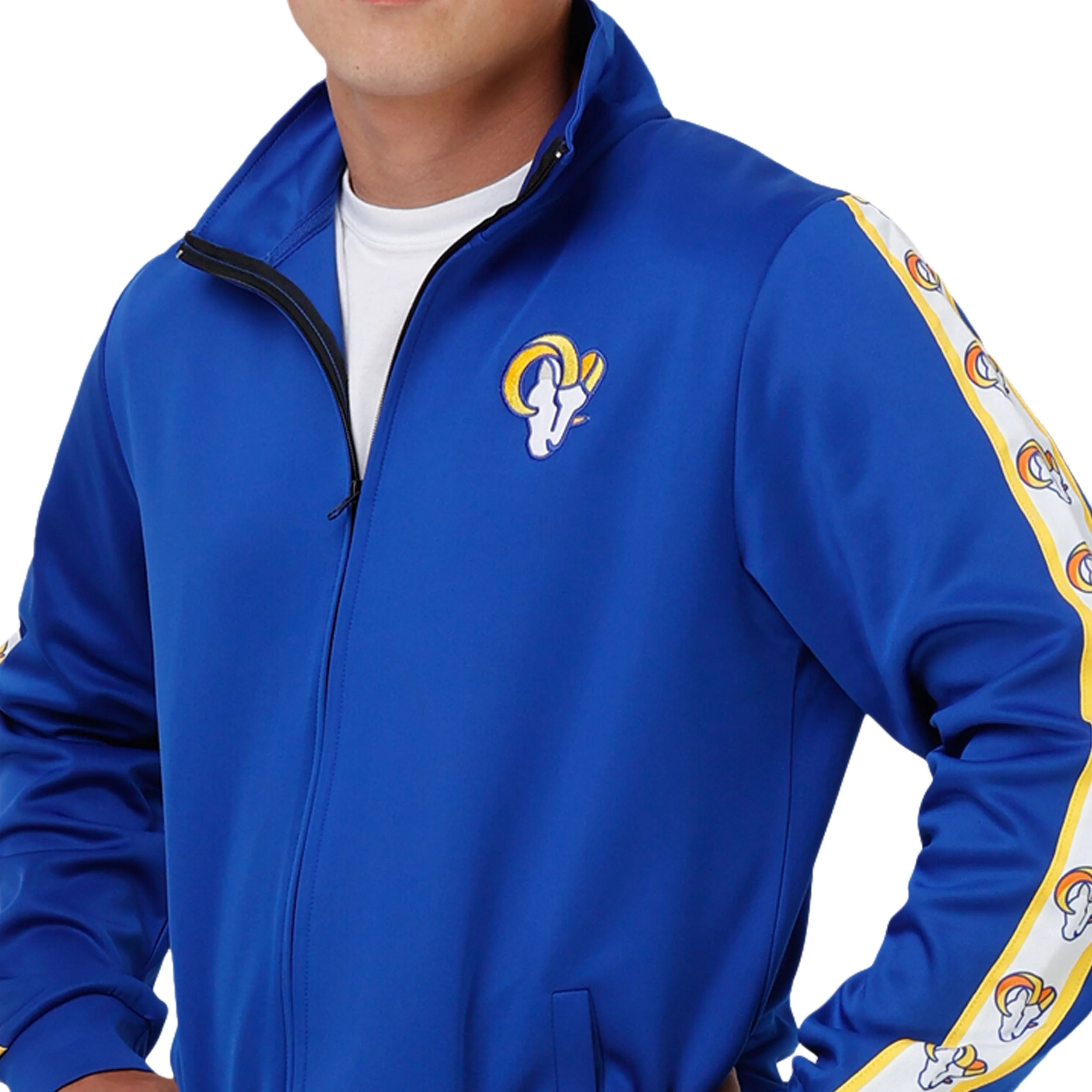 Los Angeles Rams NFL Mens Stripe Logo Track Jacket - Image 3