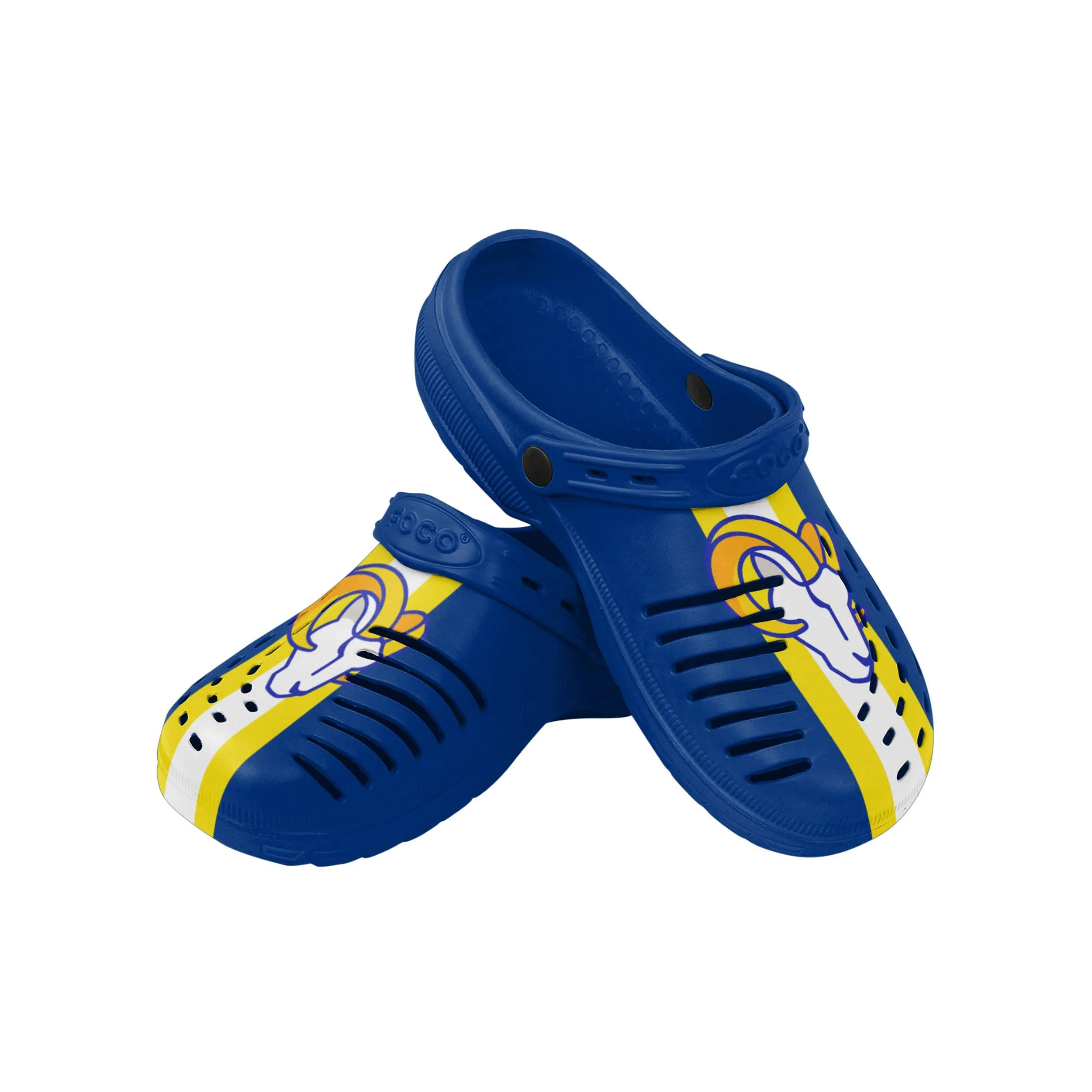 Los Angeles Rams NFL Mens Team Stripe Clog With Strap