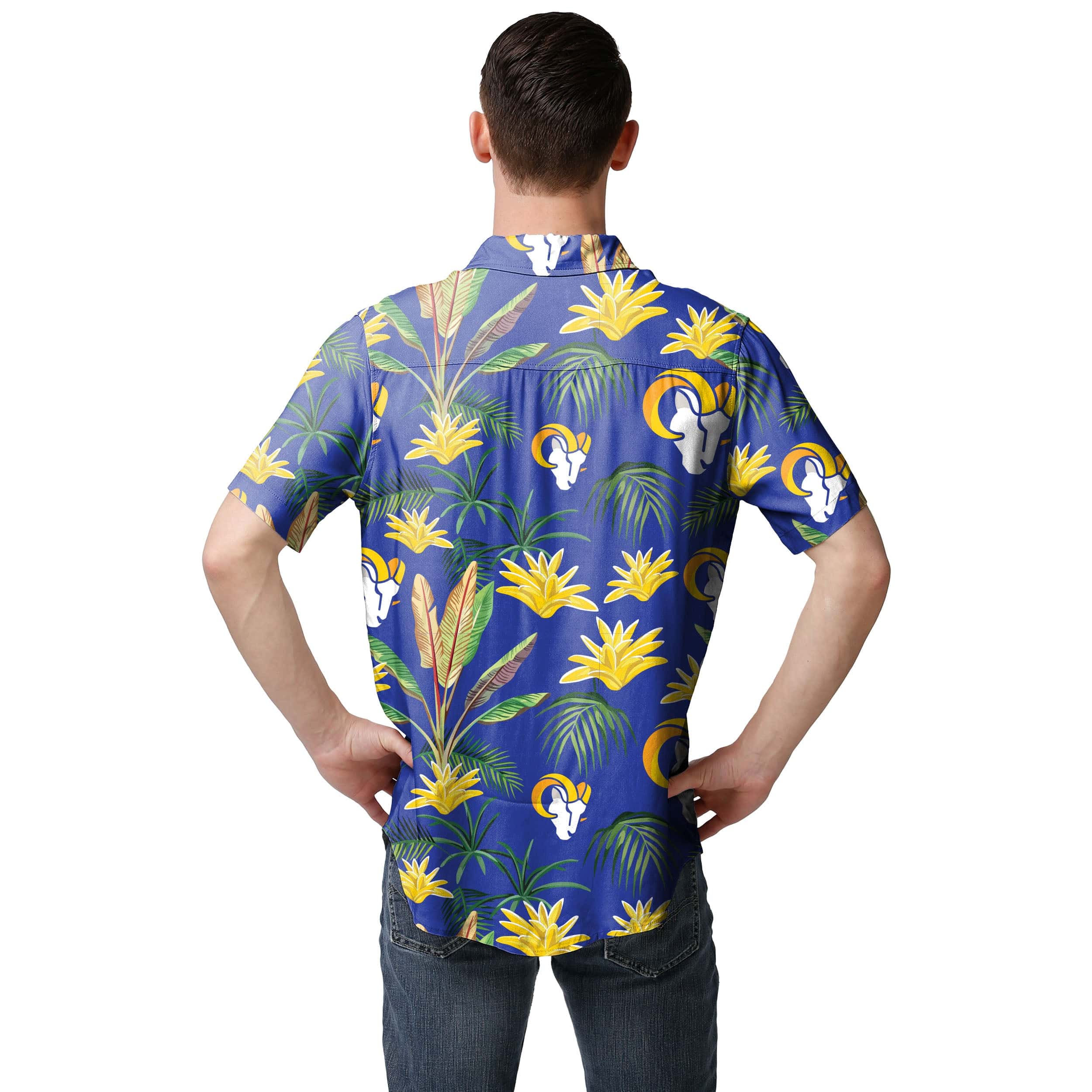 Los Angeles Rams NFL Mens Victory Vacay Button Up Shirt - Image 3