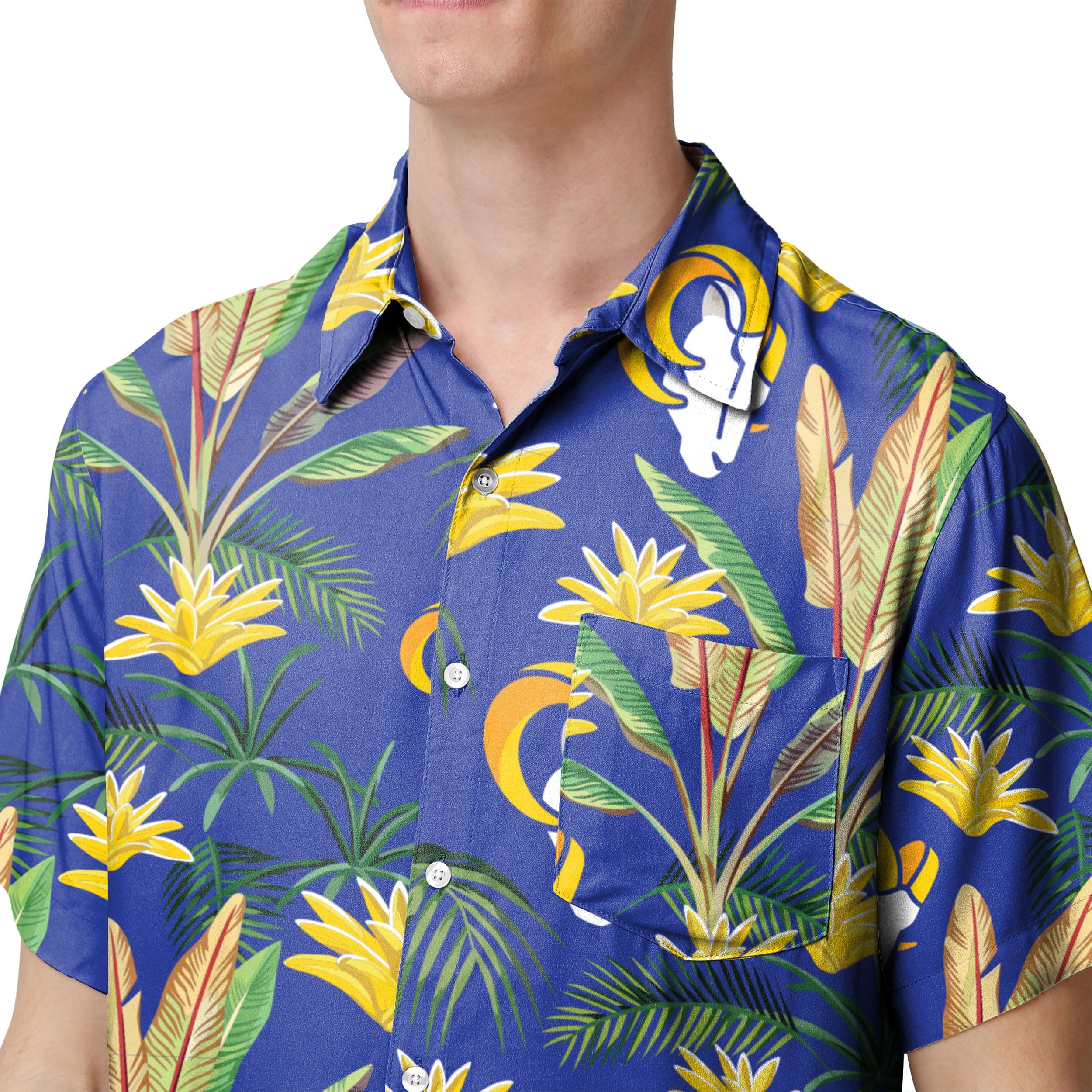 Los Angeles Rams NFL Mens Victory Vacay Button Up Shirt - Image 4