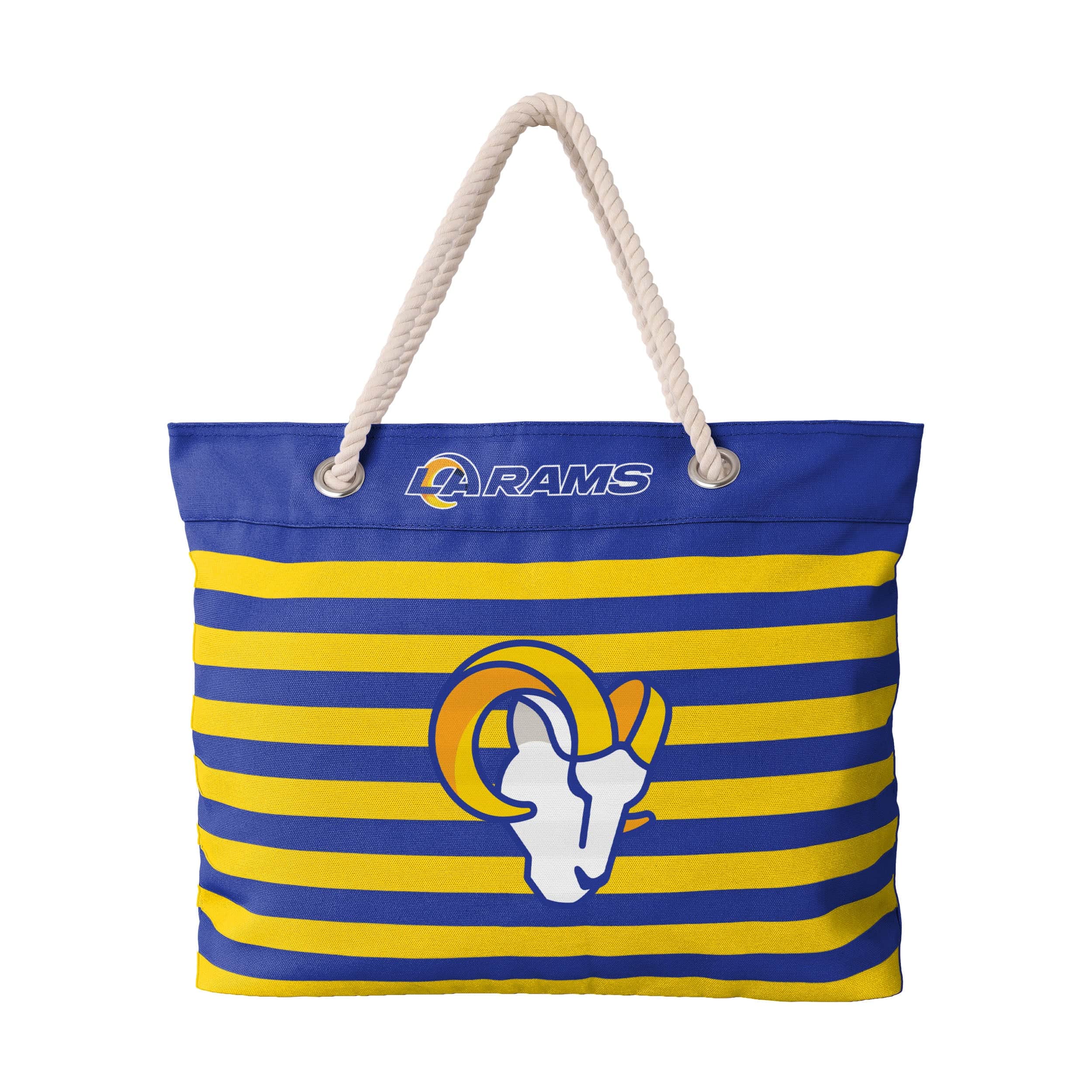 Los Angeles Rams NFL Nautical Stripe Tote Bag