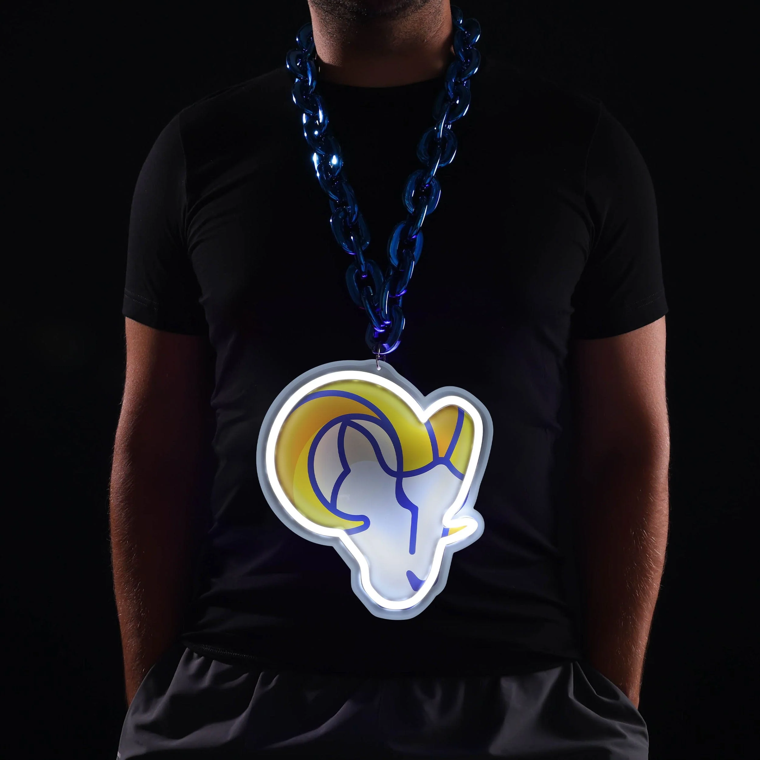 Los Angeles Rams NFL Neon Light Up Big Logo Chain - Image 3