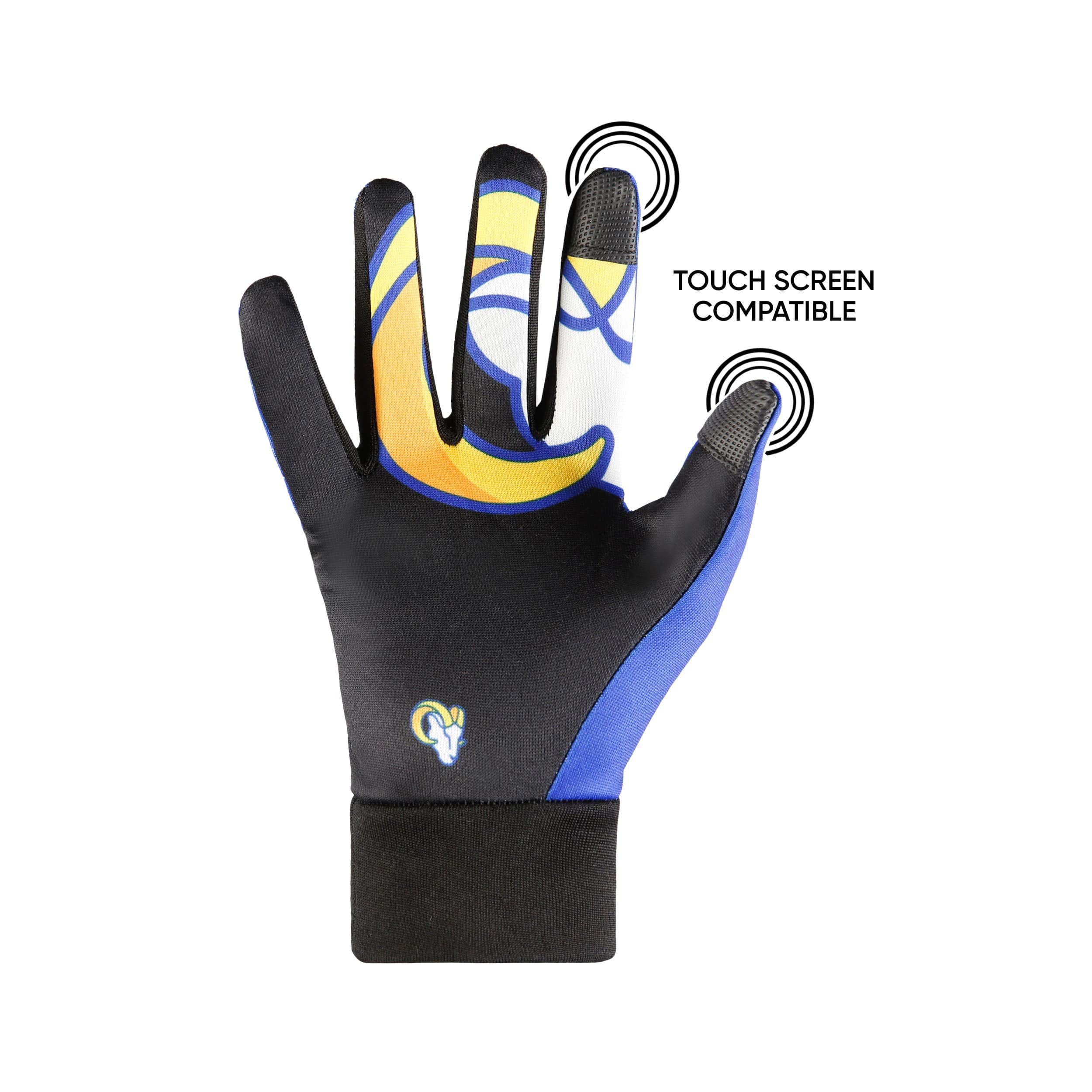 Los Angeles Rams NFL Palm Logo Texting Gloves - Image 3