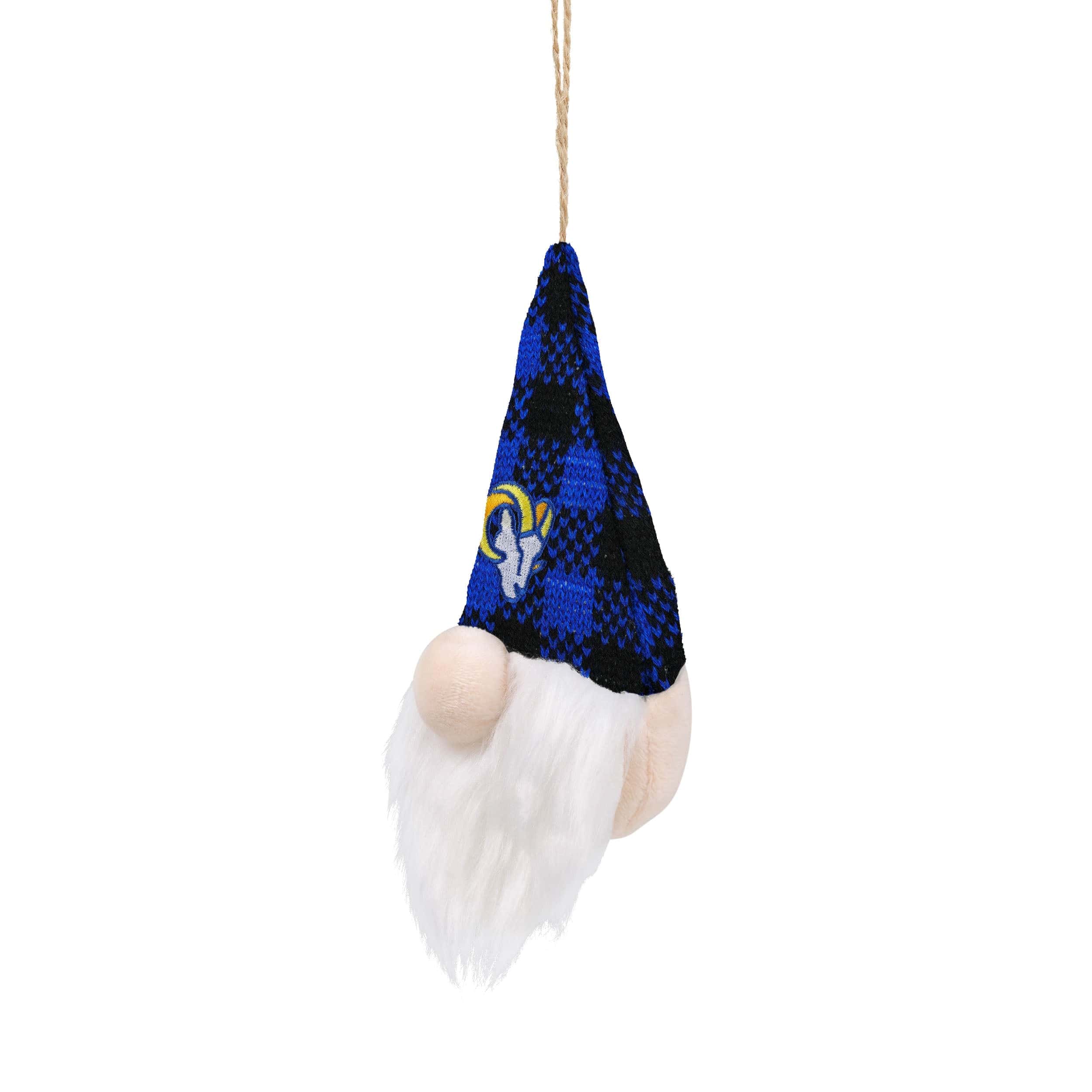 Los Angeles Rams NFL Plaid Hat Plush Gnome Ornament - Image 2
