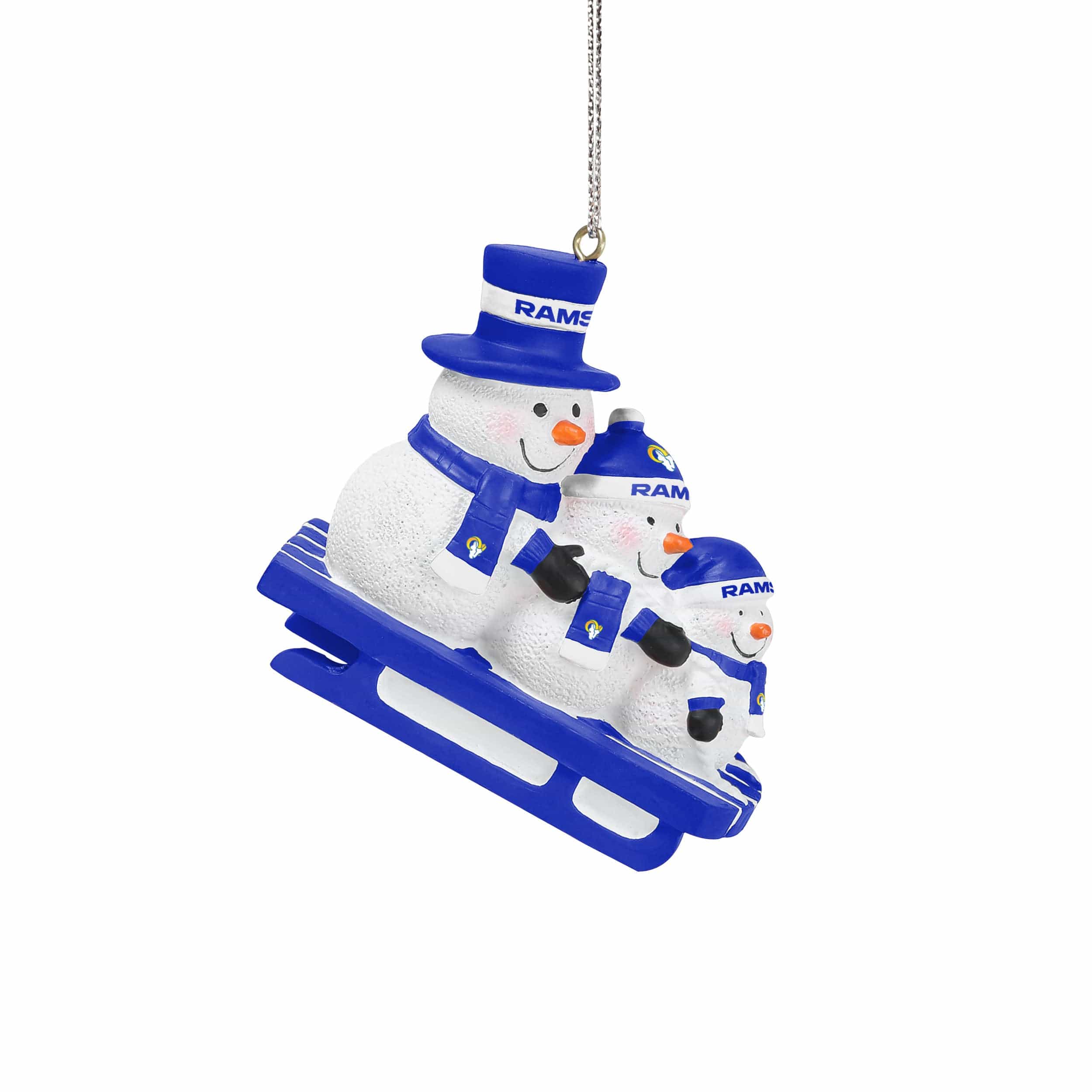 Los Angeles Rams NFL Sledding Snowmen Ornament - Image 2