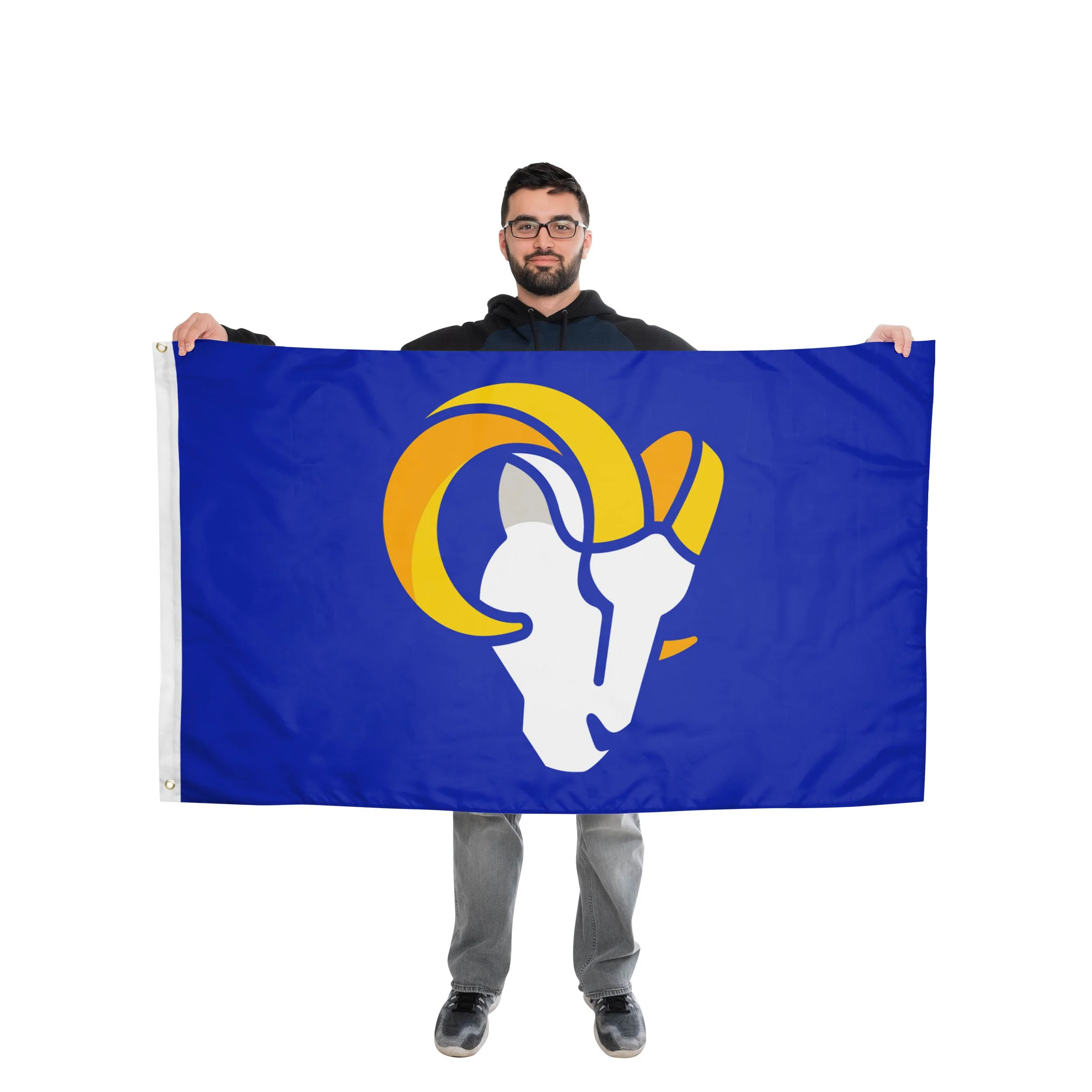 Los Angeles Rams NFL Solid Horizontal Flag - Image 2