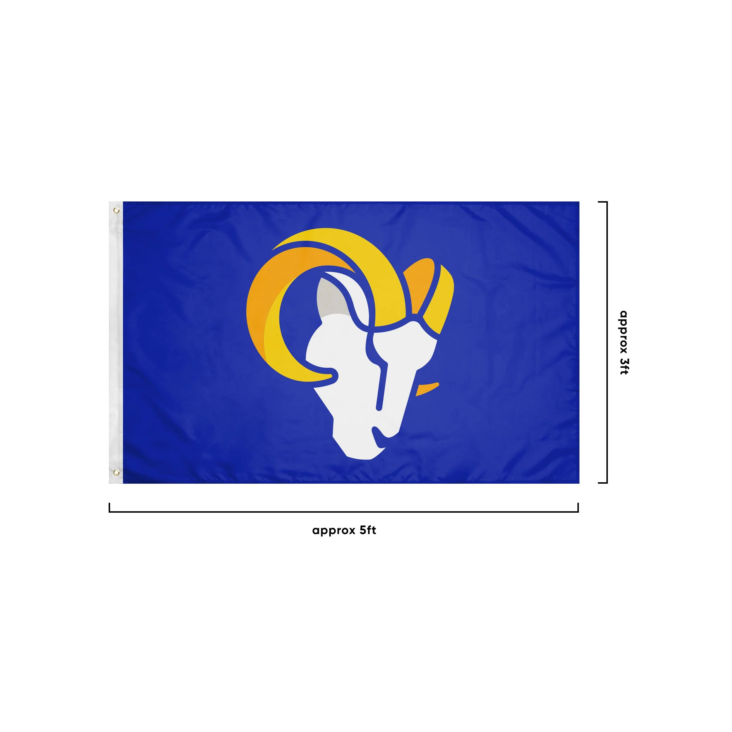 Los Angeles Rams NFL Solid Horizontal Flag - Image 3