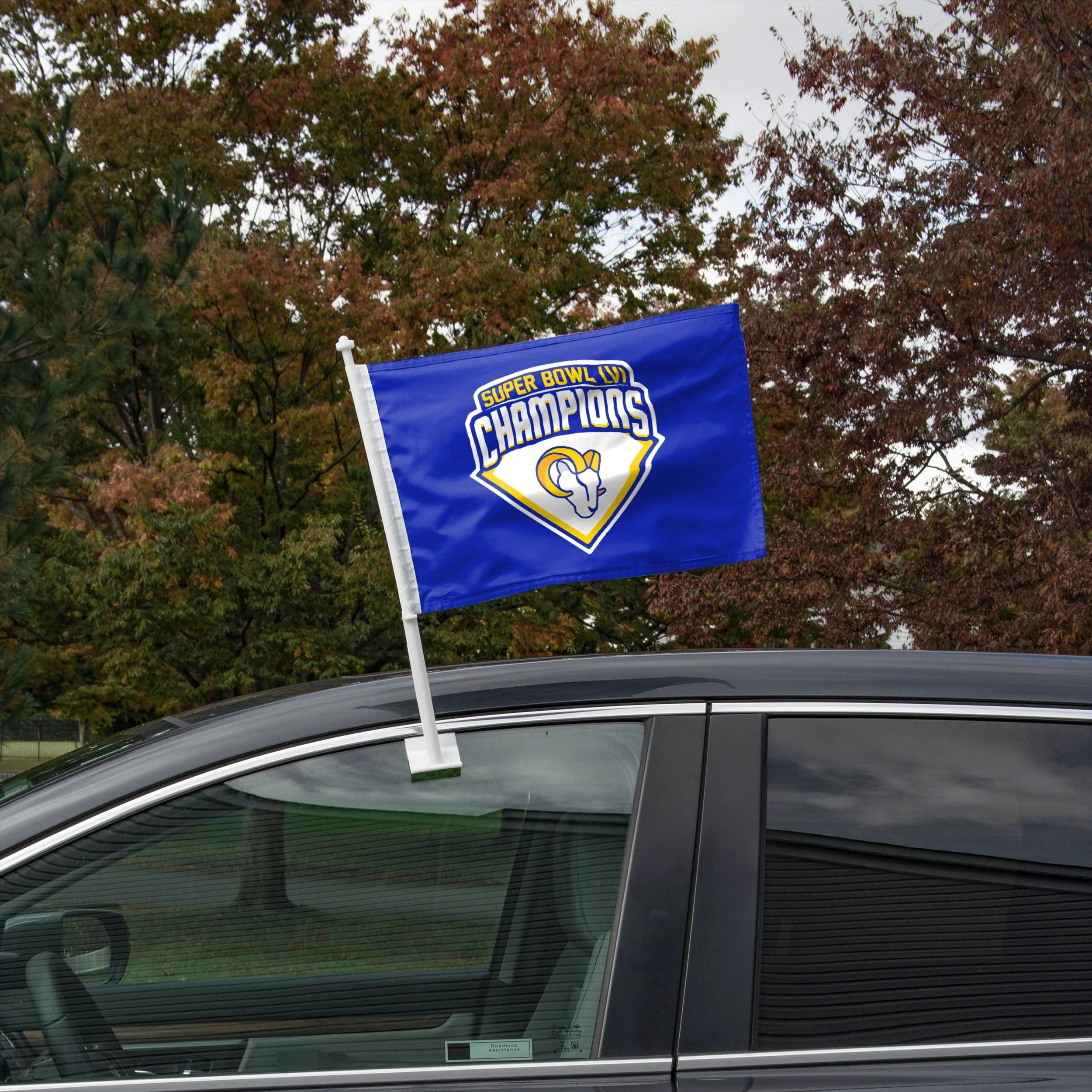 Los Angeles Rams NFL Super Bowl LVI Champions Car Flag - Image 2