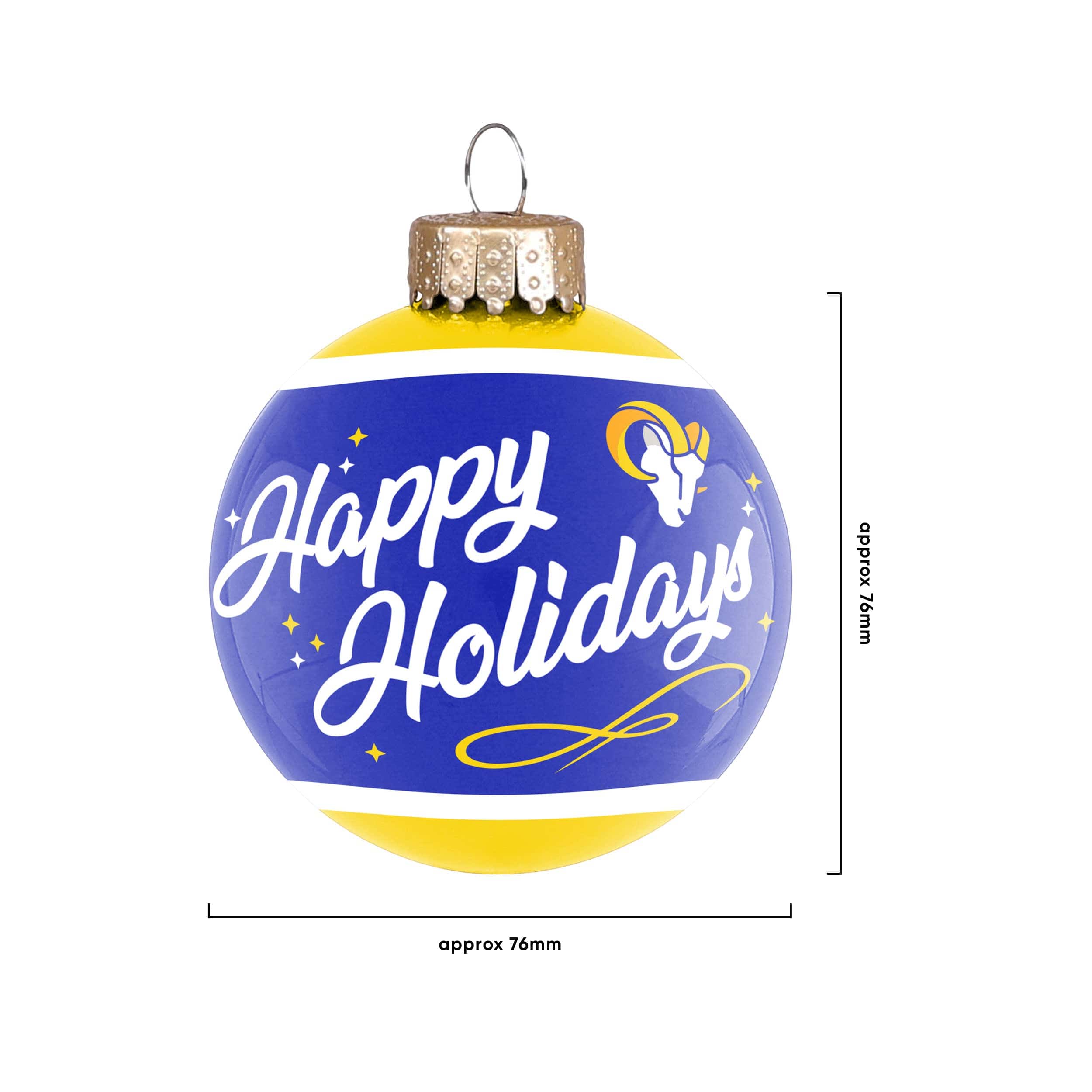 Los Angeles Rams NFL Super Bowl LVI Champions Glass Ball Ornament - Image 2