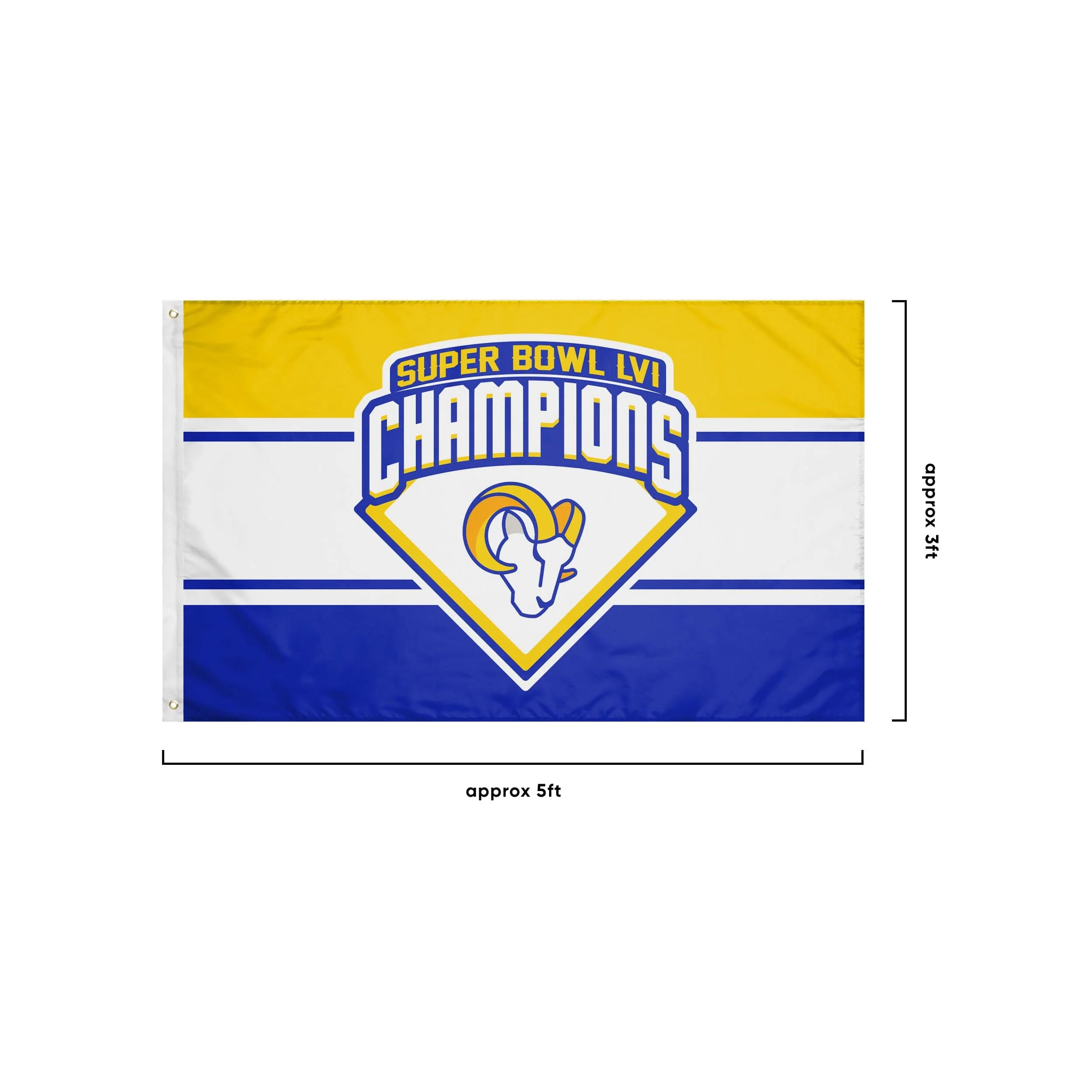 Los Angeles Rams NFL Super Bowl LVI Champions Horizontal Flag - Image 3
