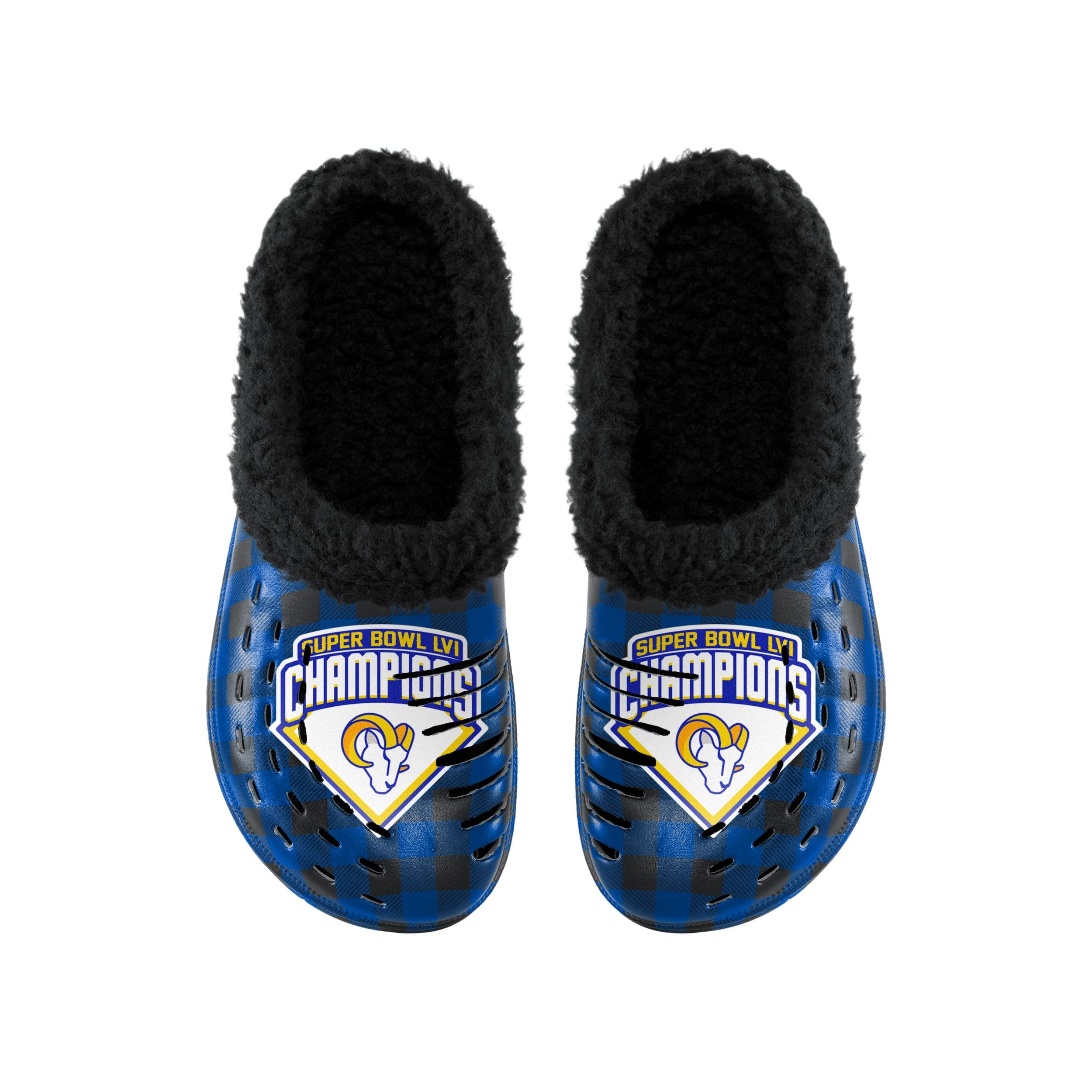 Los Angeles Rams NFL Super Bowl LVI Champions Mens Sherpa Clog - Image 4