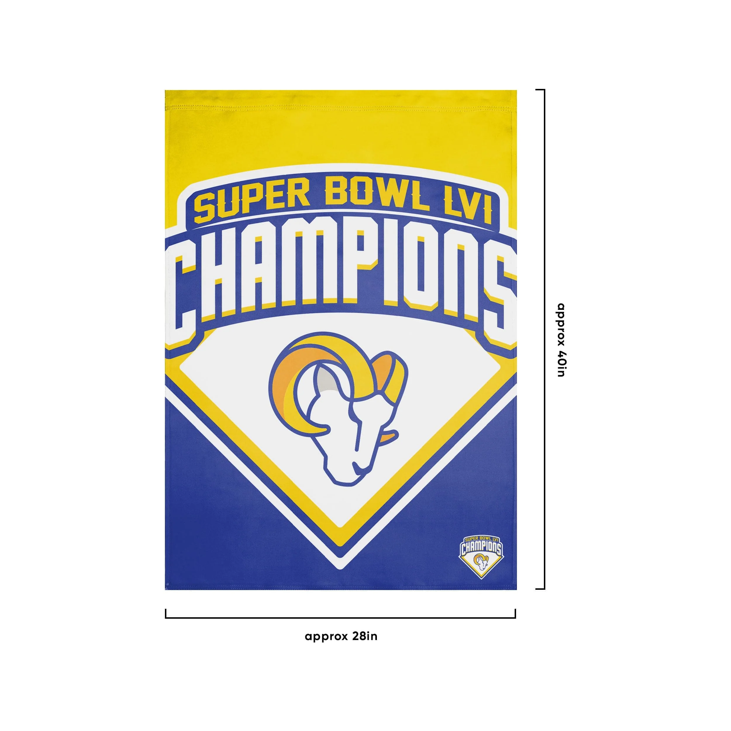 Los Angeles Rams NFL Super Bowl LVI Champions Vertical Flag - Image 3