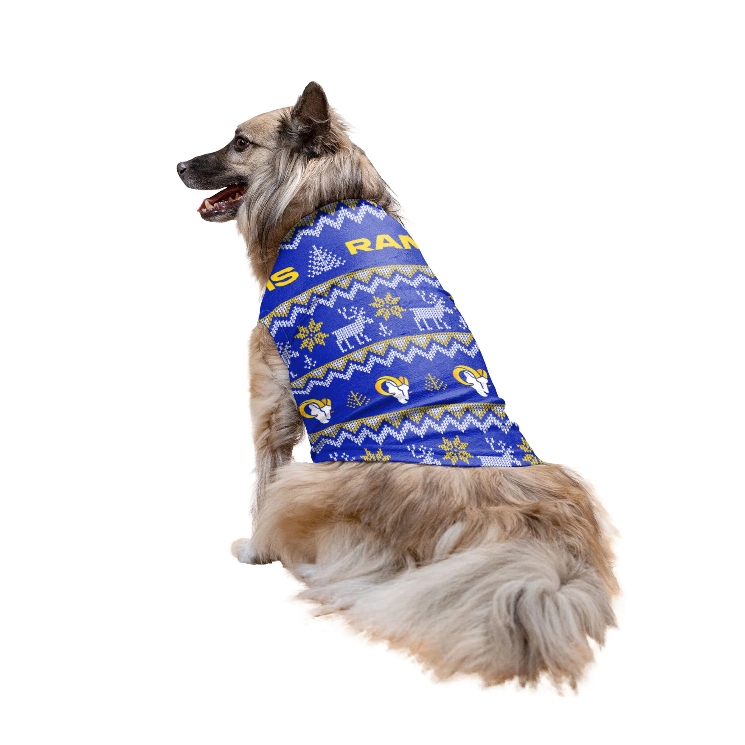 Los Angeles Rams NFL Ugly Pattern Family Holiday Pajamas - Image 7