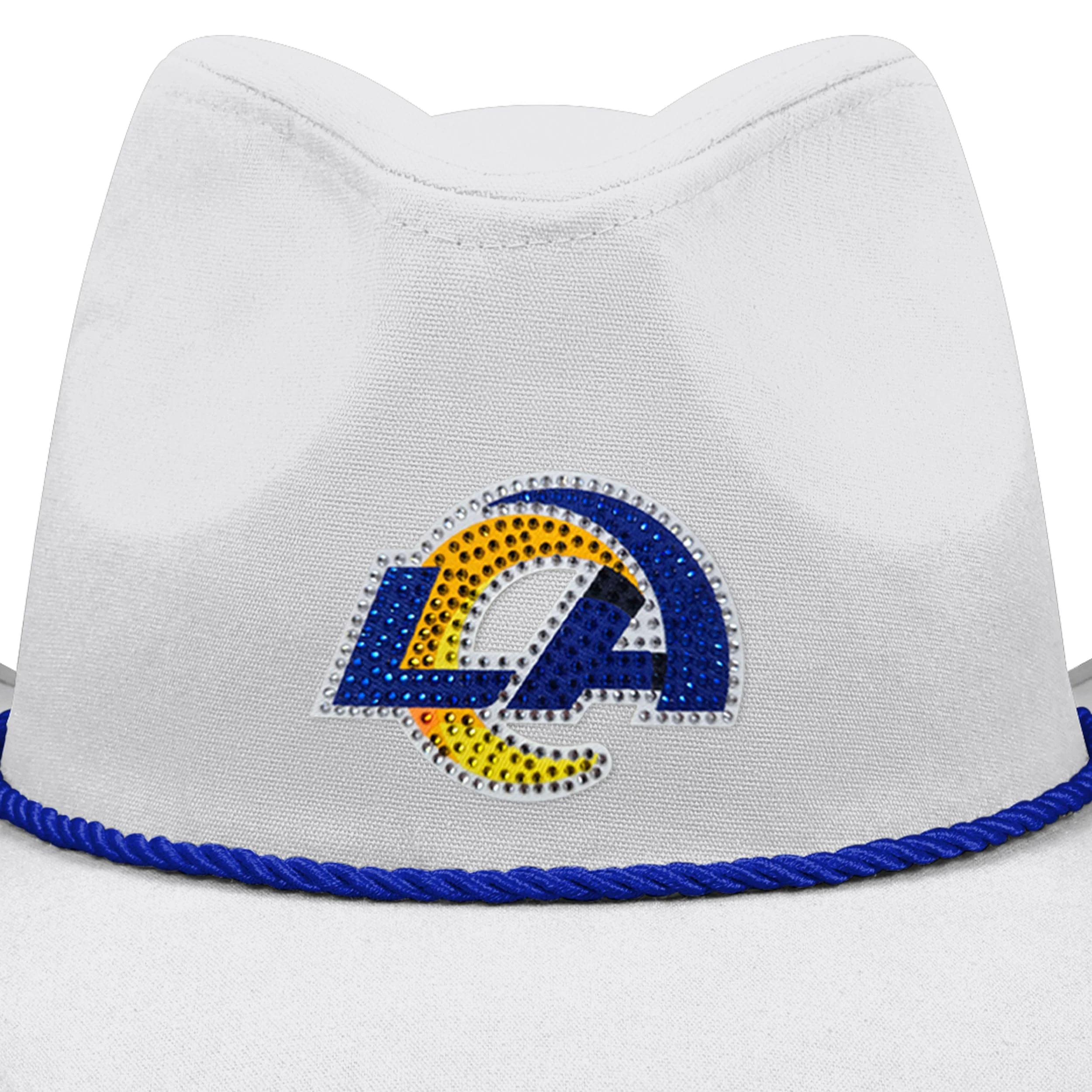 Los Angeles Rams NFL White Rhinestone Logo Cowboy Hat - Image 2