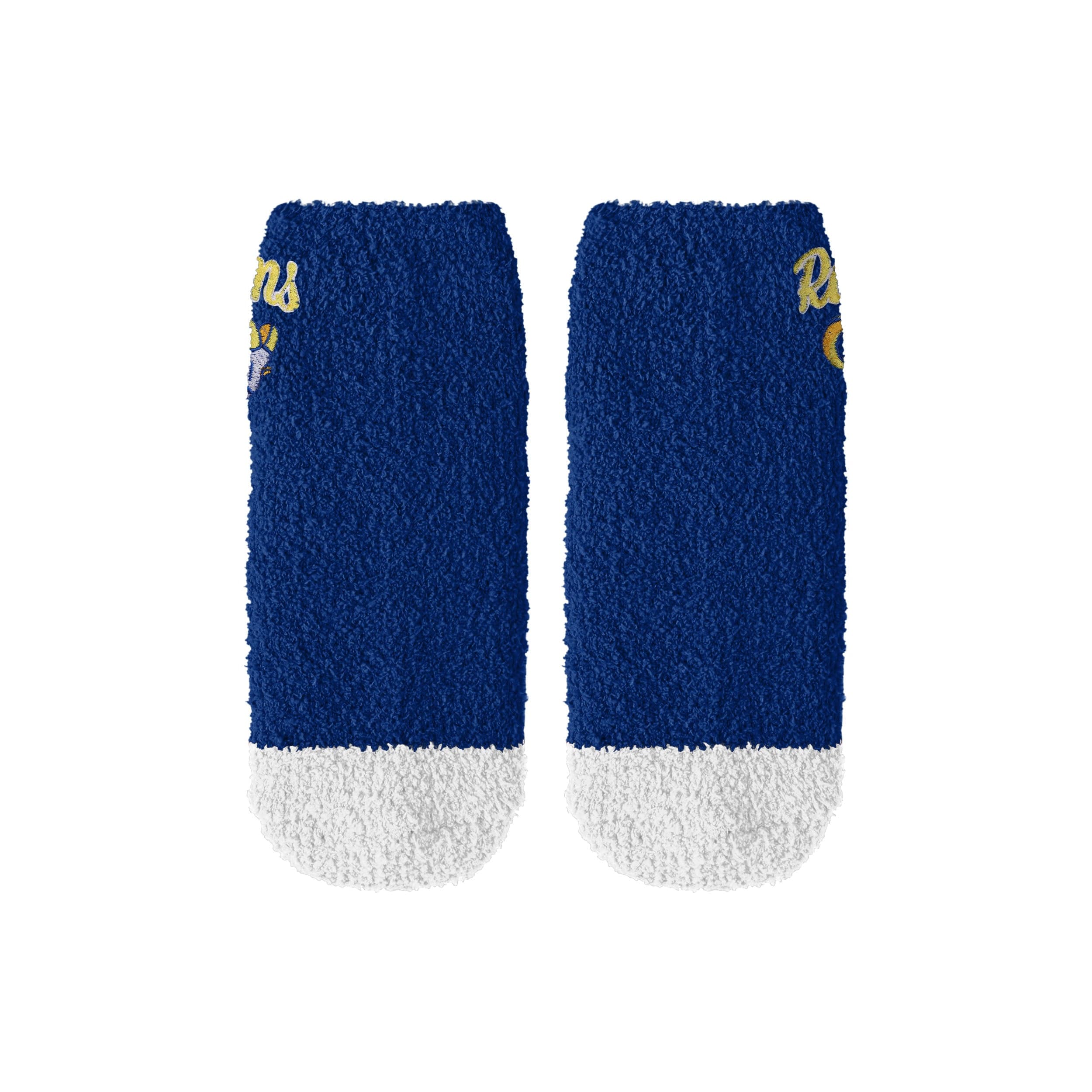 Los Angeles Rams NFL Womens 2 Pack Script Logo Fuzzy Ankle Socks - Image 5