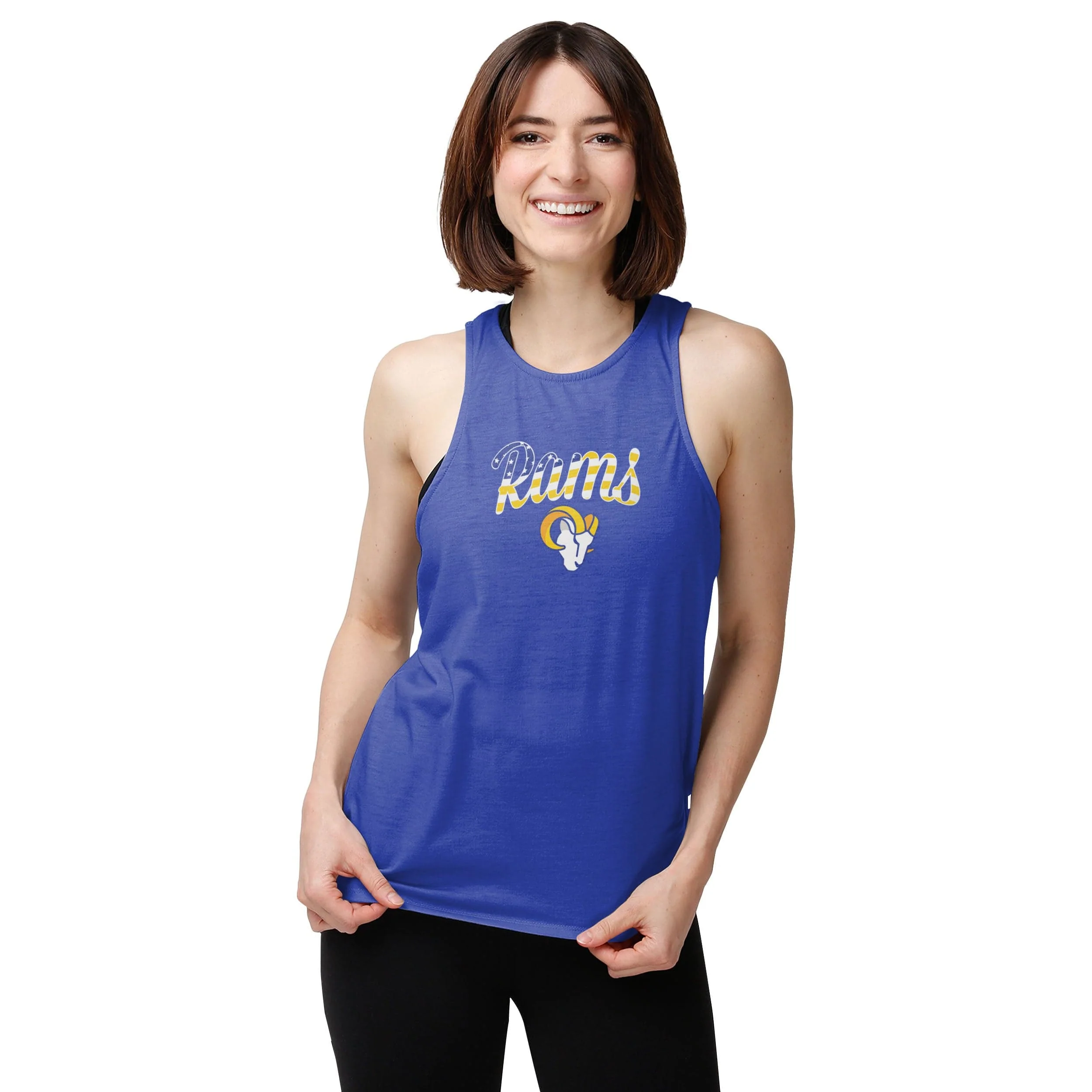 Los Angeles Rams NFL Womens Americana Tie-Breaker Sleeveless Top - Image 2