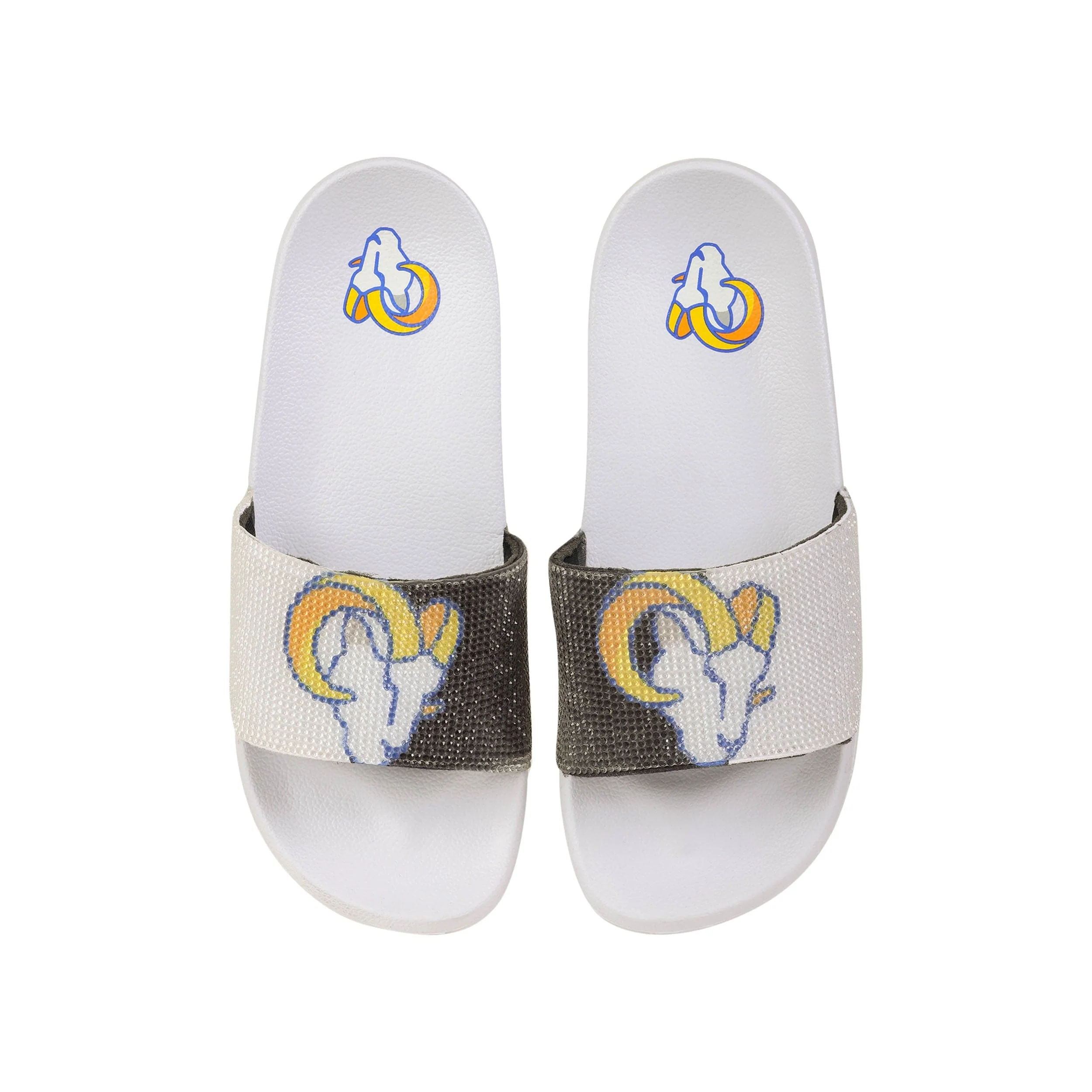 Los Angeles Rams NFL Womens Big Logo Shimmer Slide - Image 2