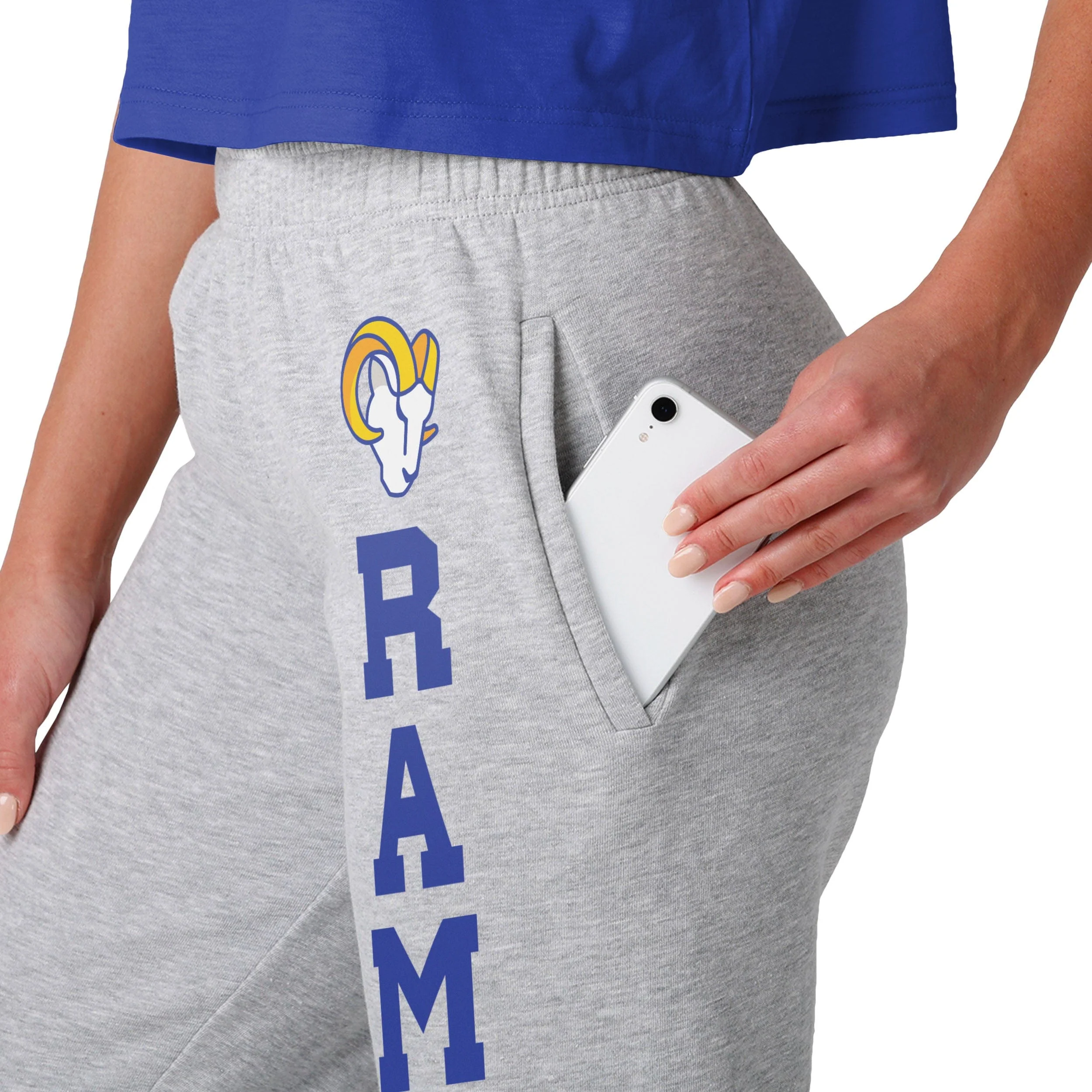 Los Angeles Rams NFL Womens Big Wordmark Gray Sweatpants - Image 3