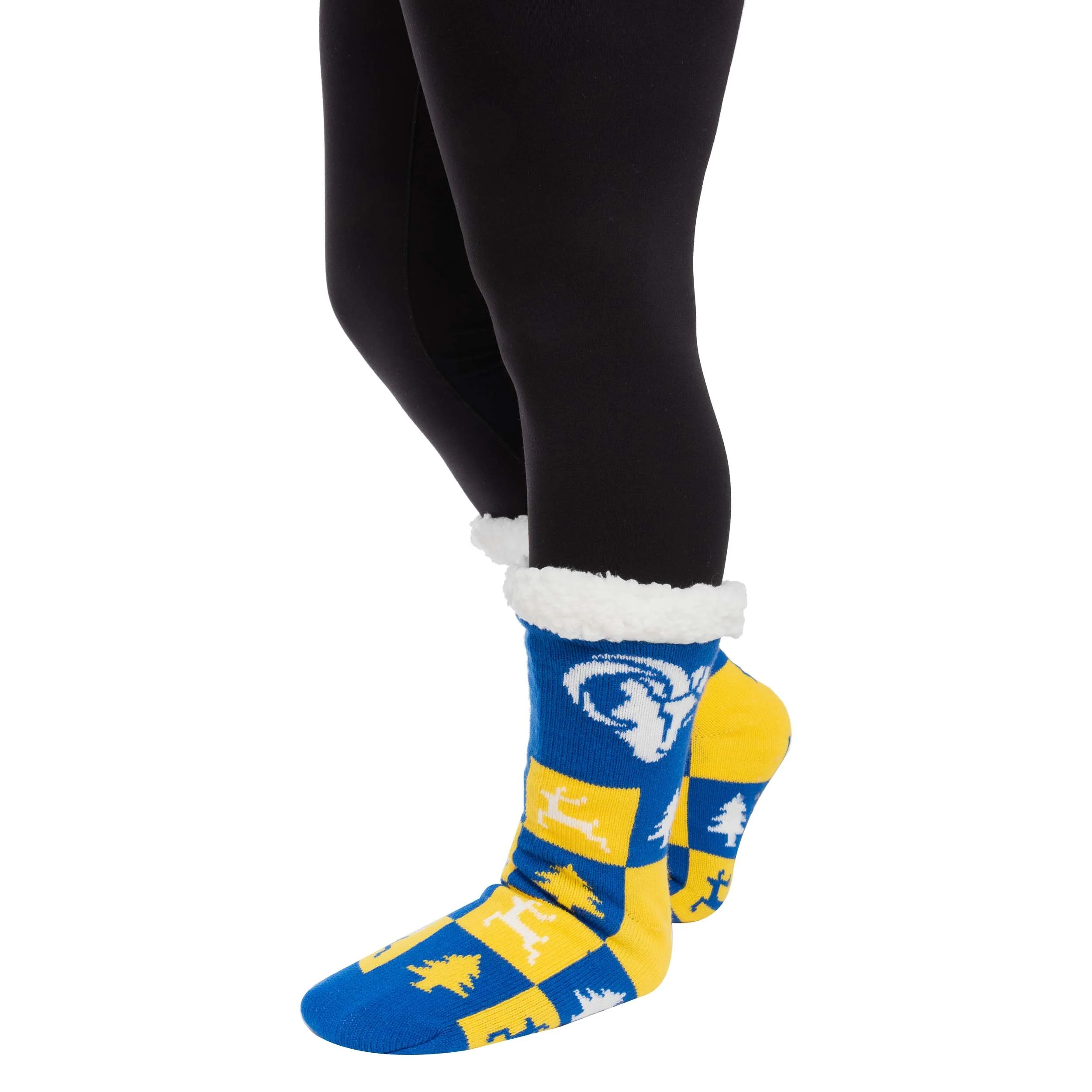 Los Angeles Rams NFL Womens Fan Footy 3 Pack Slipper Socks - Image 2