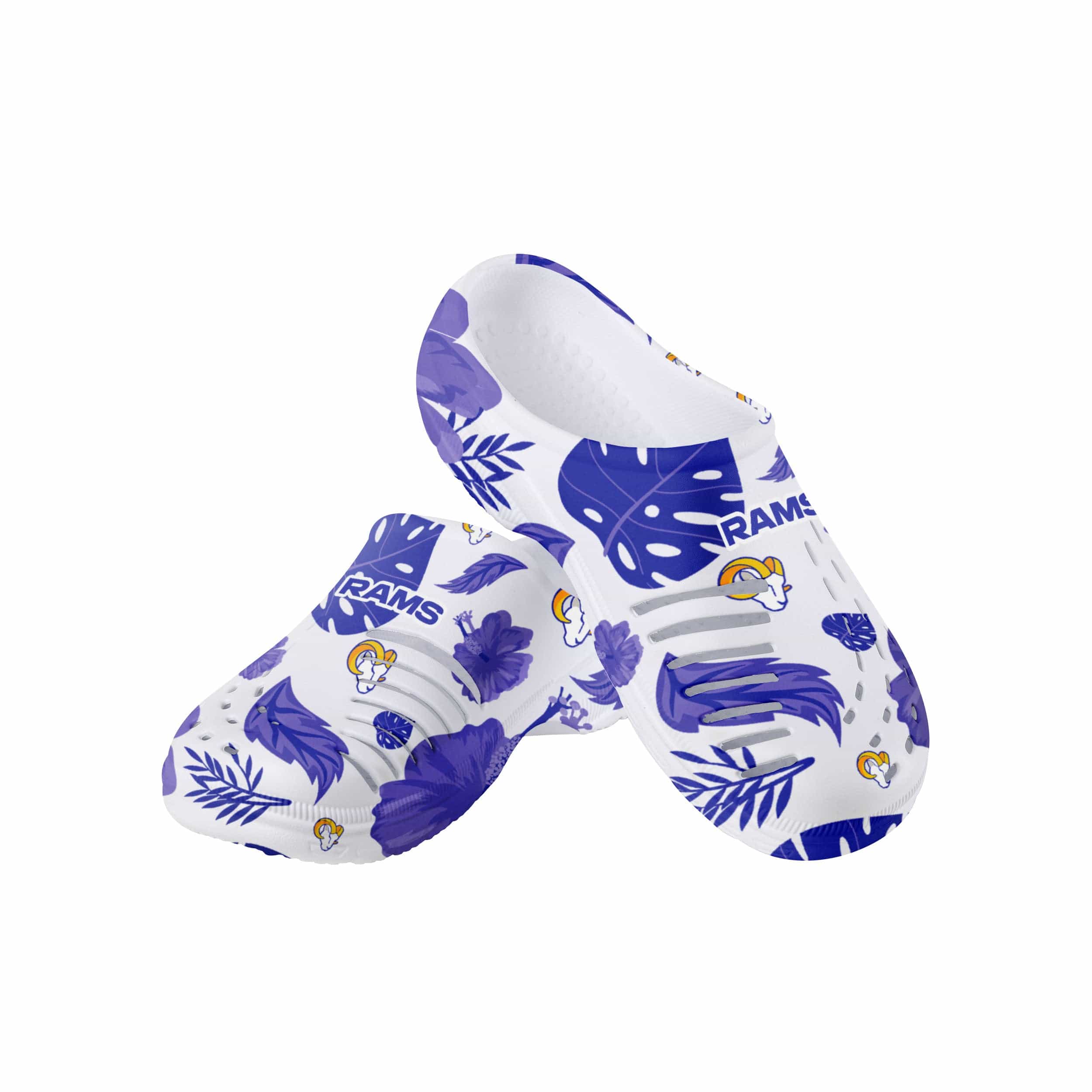 Los Angeles Rams NFL Womens Floral White Clog