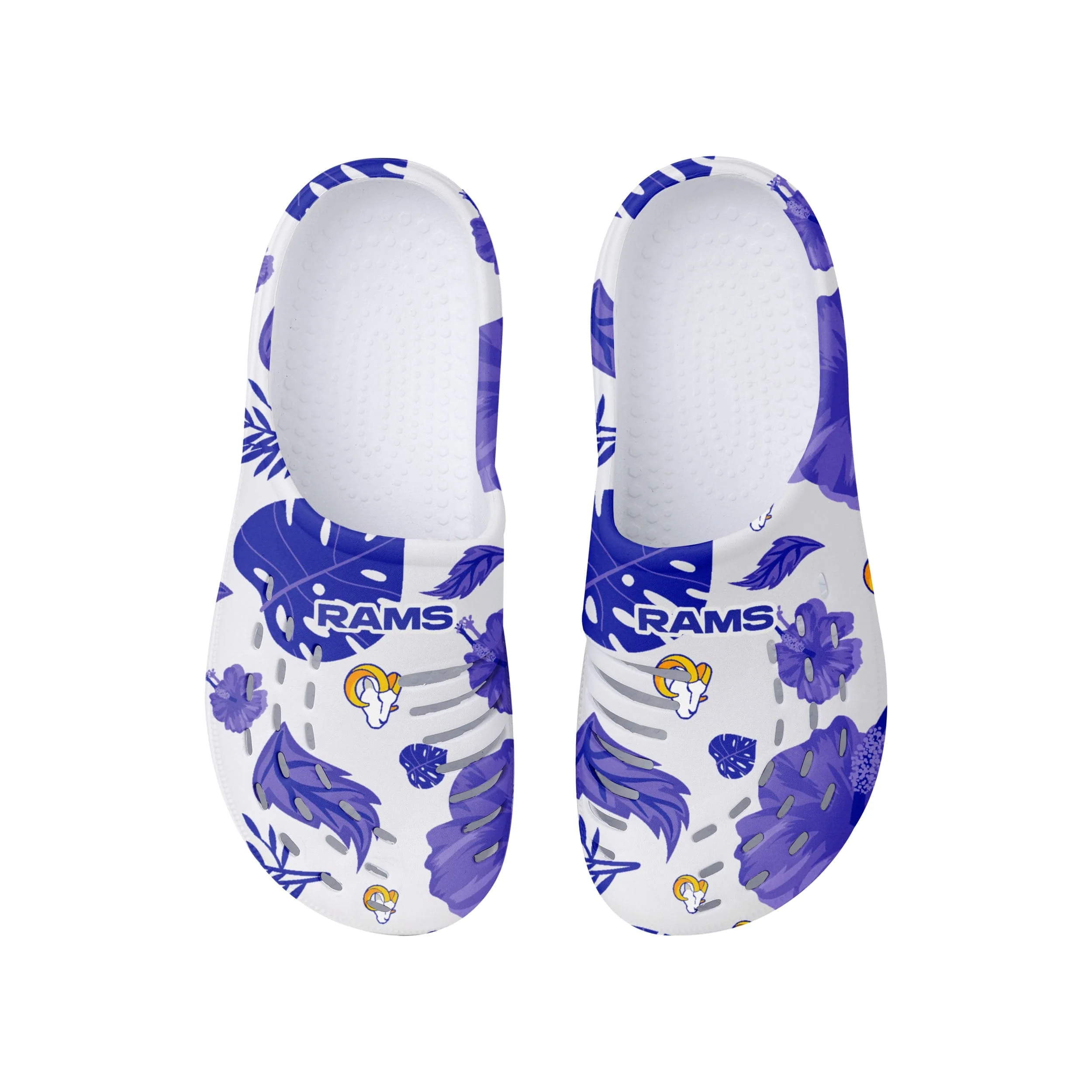 Los Angeles Rams NFL Womens Floral White Clog - Image 4