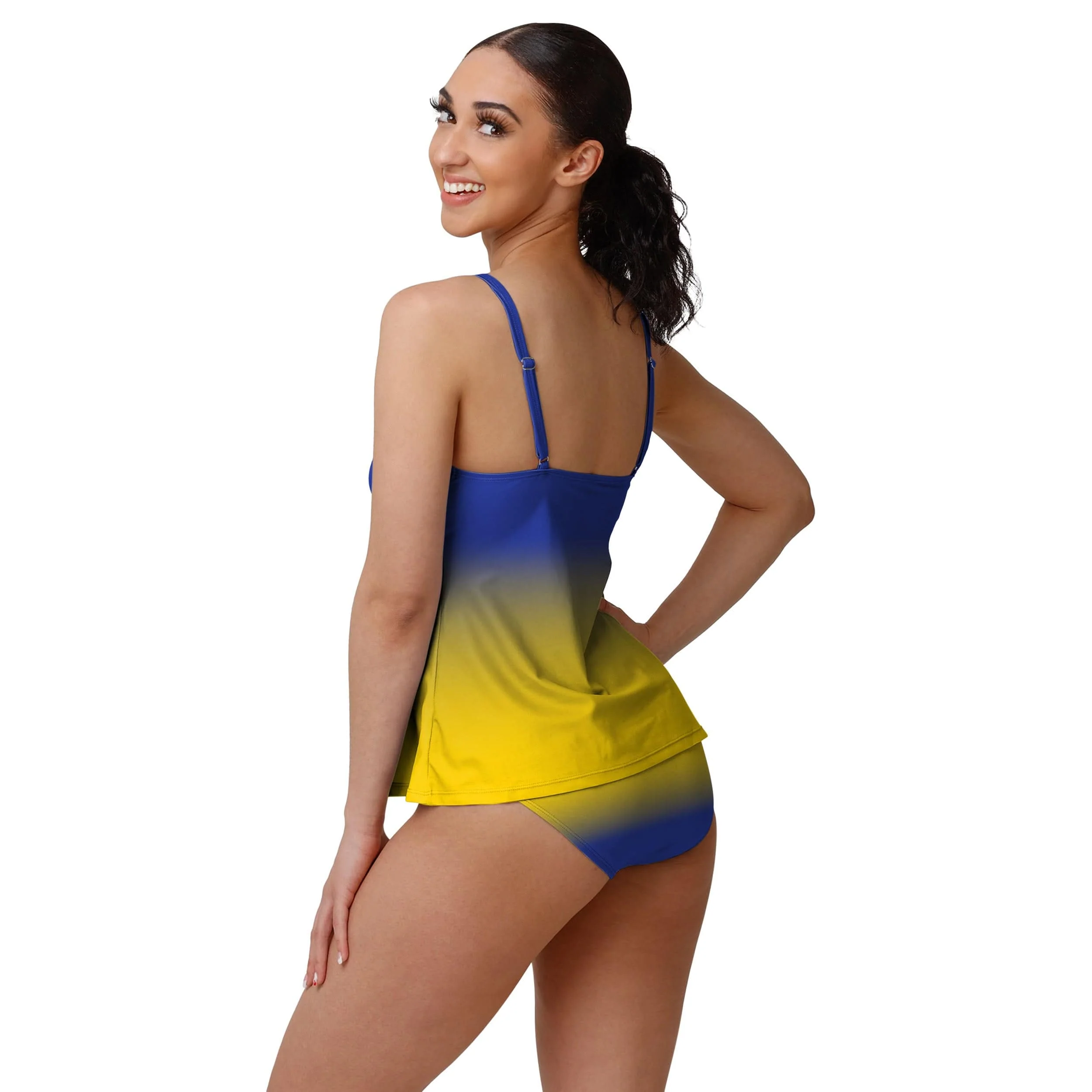 Los Angeles Rams NFL Womens Gametime Gradient Tankini - Image 4