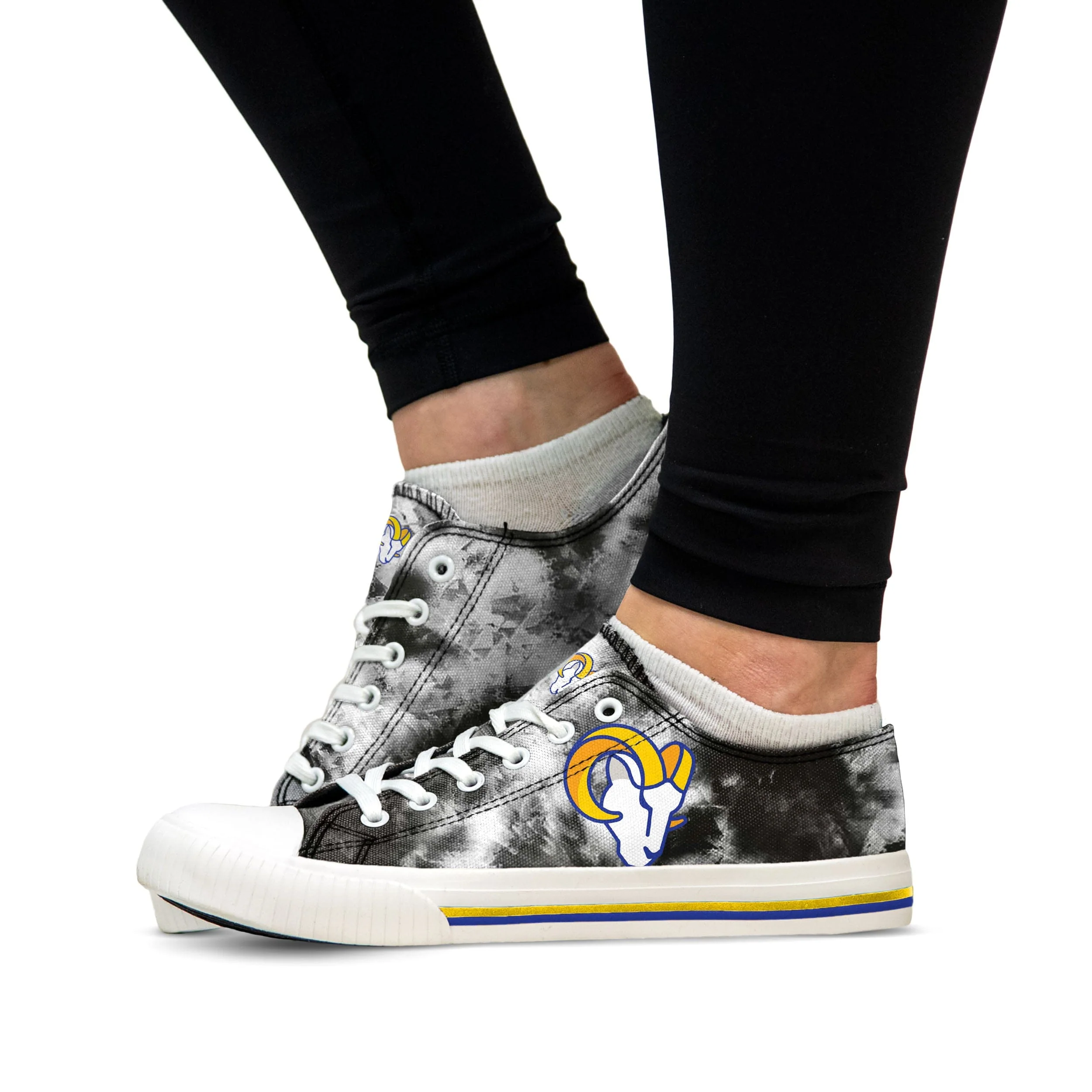Los Angeles Rams NFL Womens Low Top Tie-Dye Canvas Shoes - Image 4