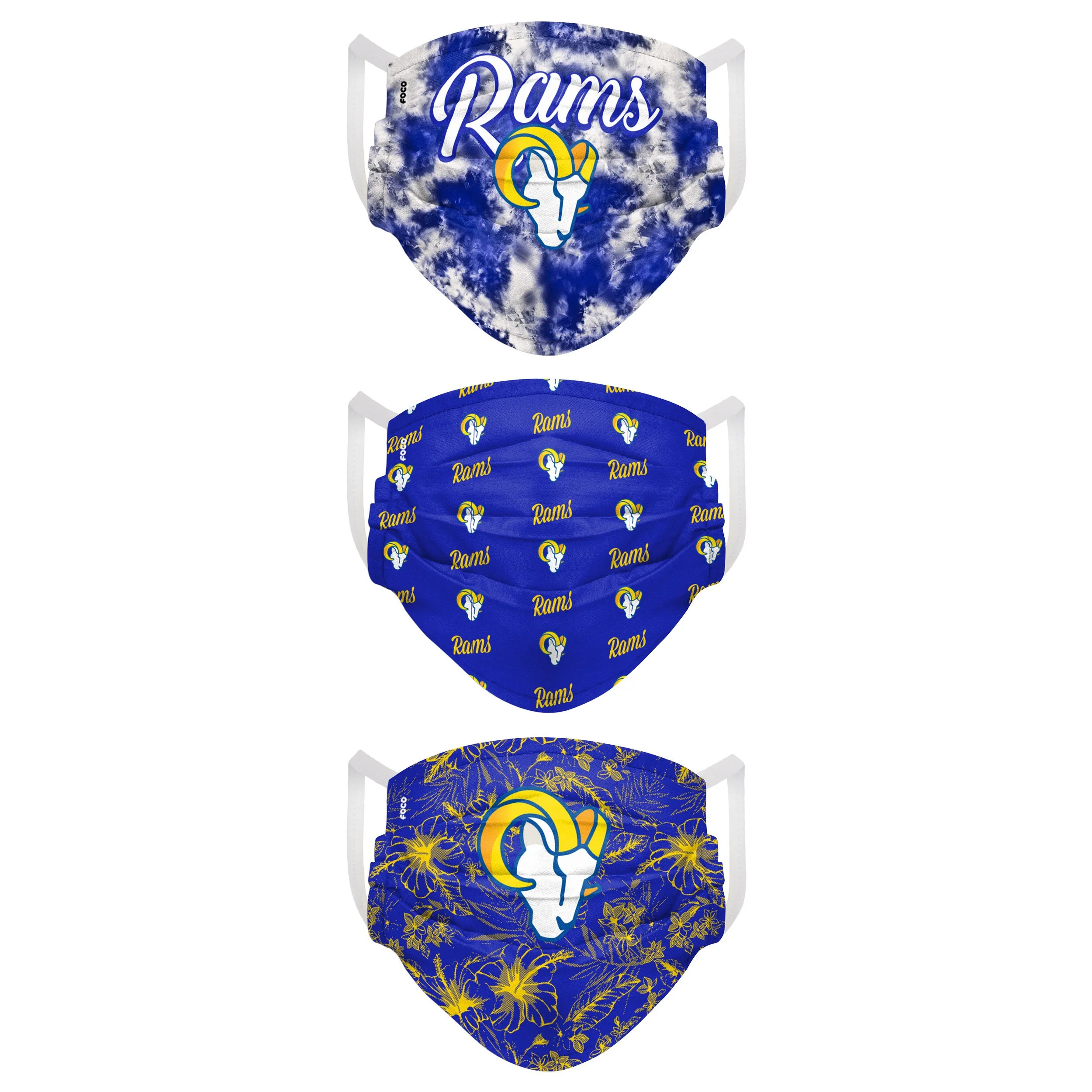 Los Angeles Rams NFL Womens Matchday 3 Pack Face Cover - Image 2