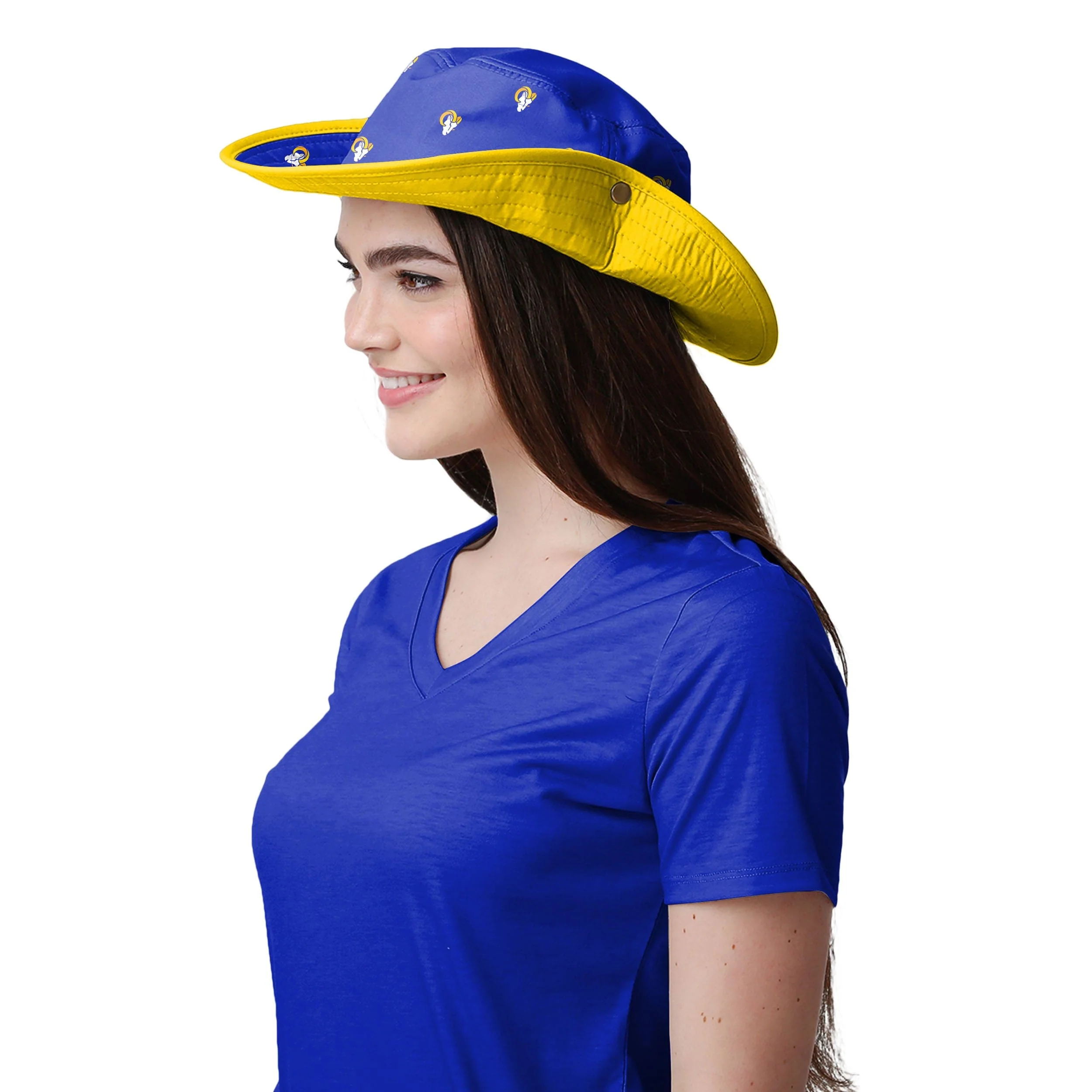 Los Angeles Rams NFL Womens Mini Print Hybrid Boonie Hat - Image 4