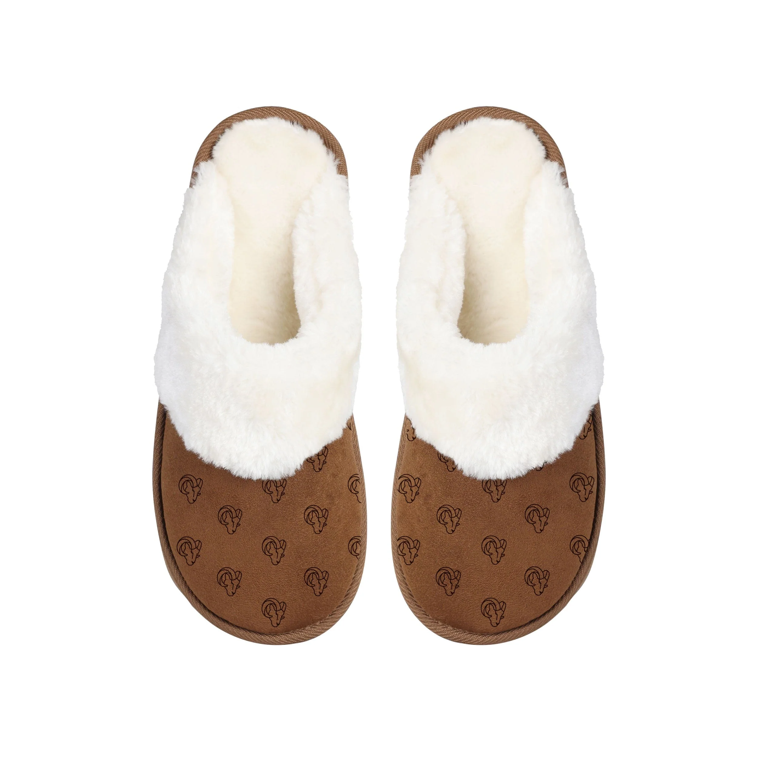 Los Angeles Rams NFL Womens Repeat Logo Moccasin Slippers - Image 3