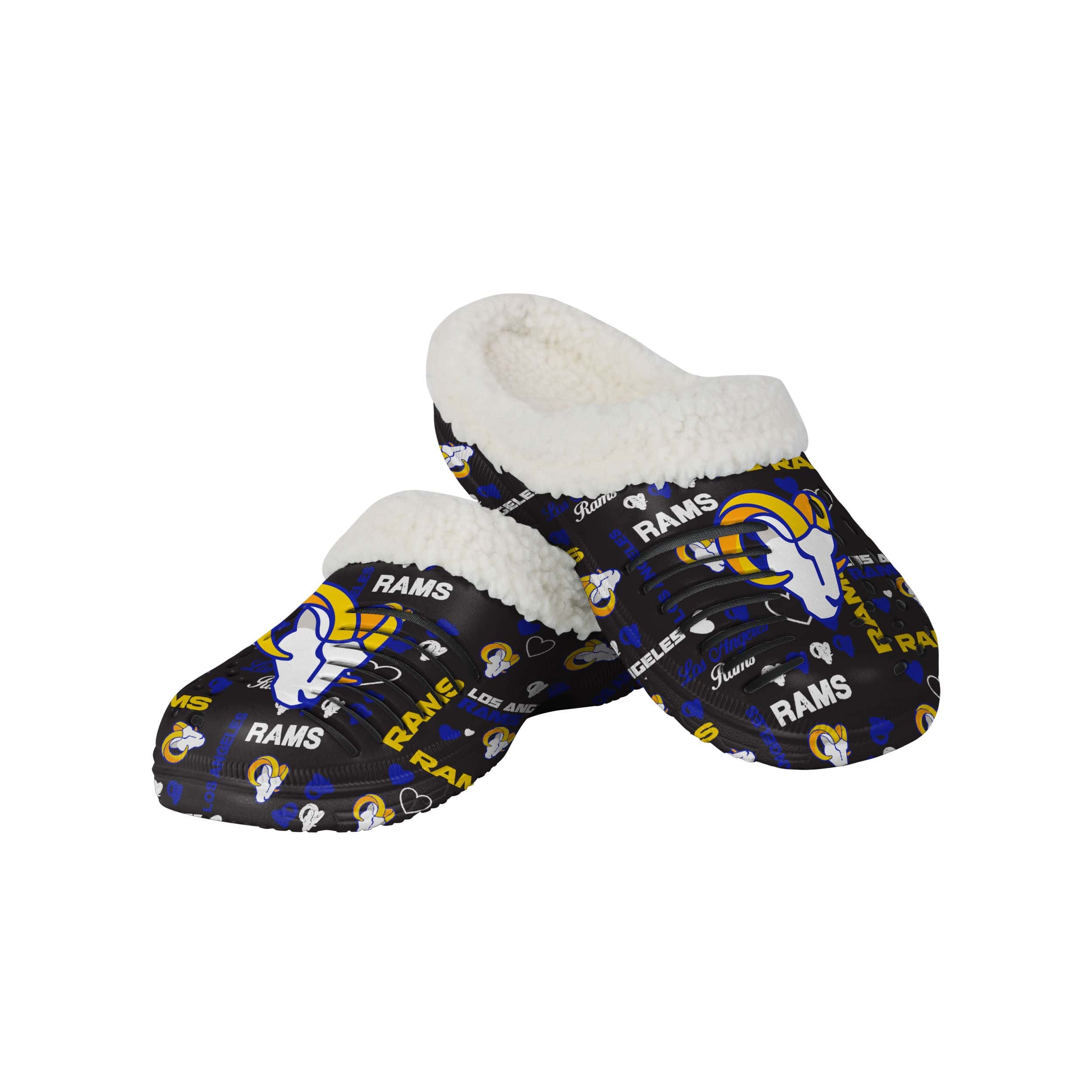 Los Angeles Rams NFL Womens Sherpa Lined Logo Love Clog