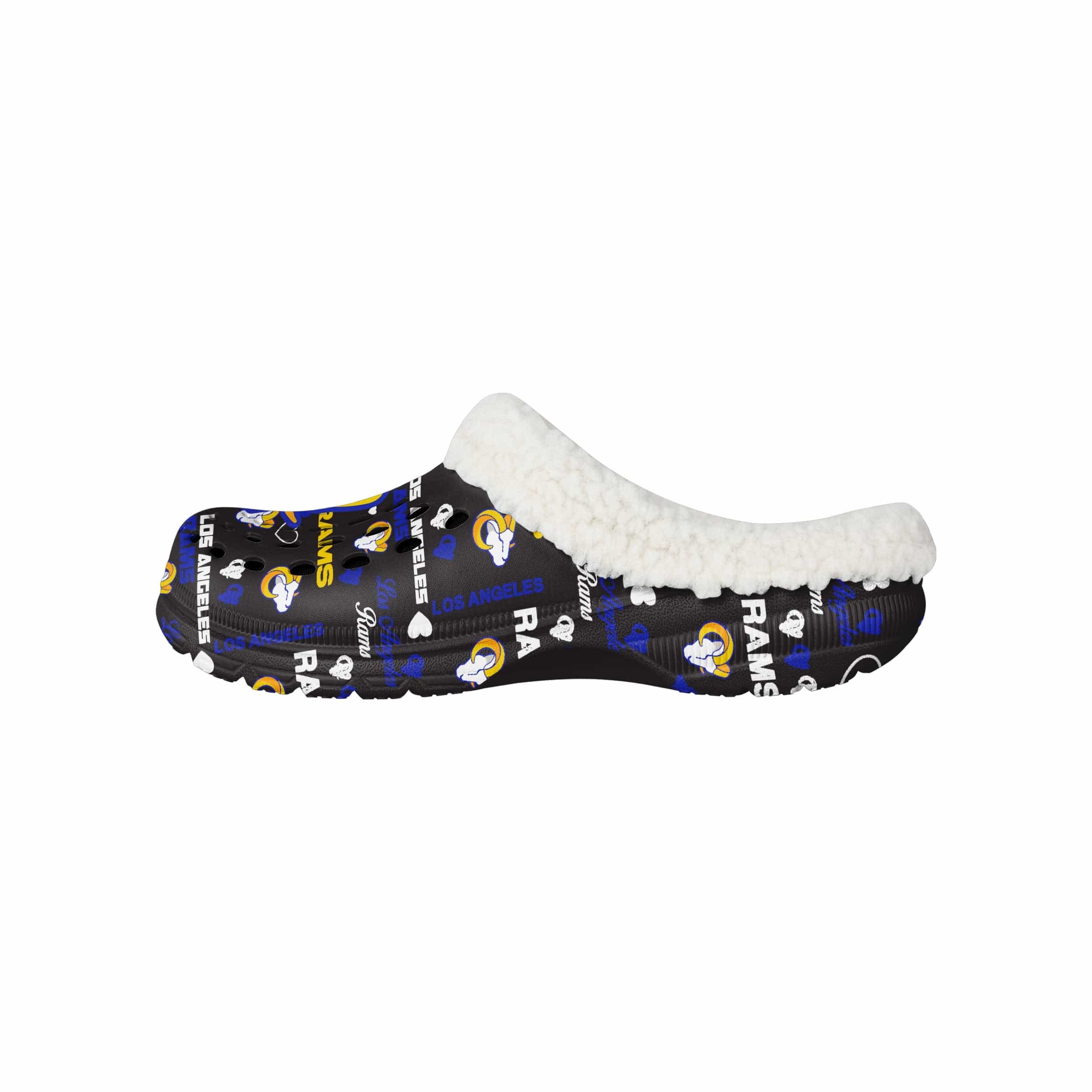 Los Angeles Rams NFL Womens Sherpa Lined Logo Love Clog - Image 2