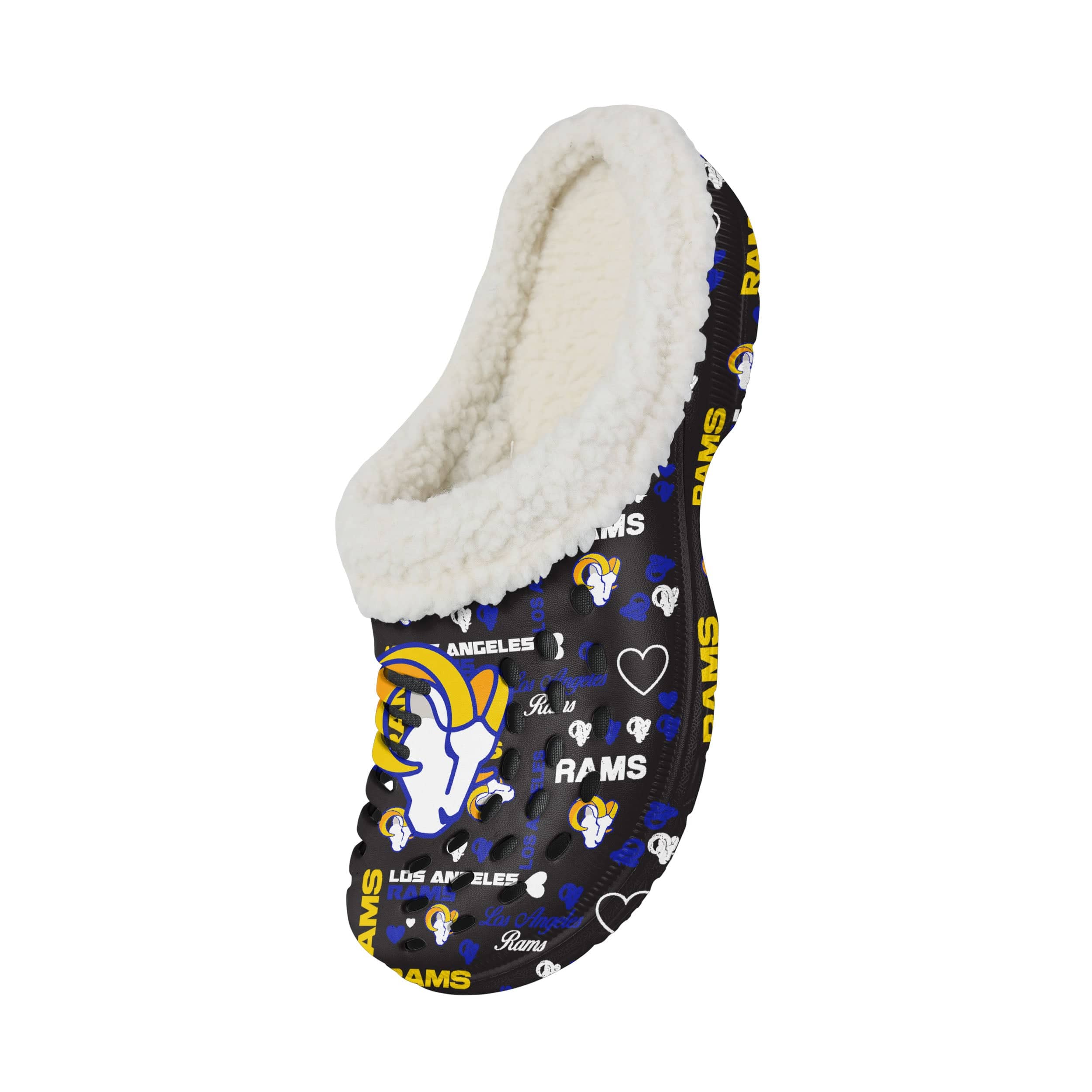 Los Angeles Rams NFL Womens Sherpa Lined Logo Love Clog - Image 3