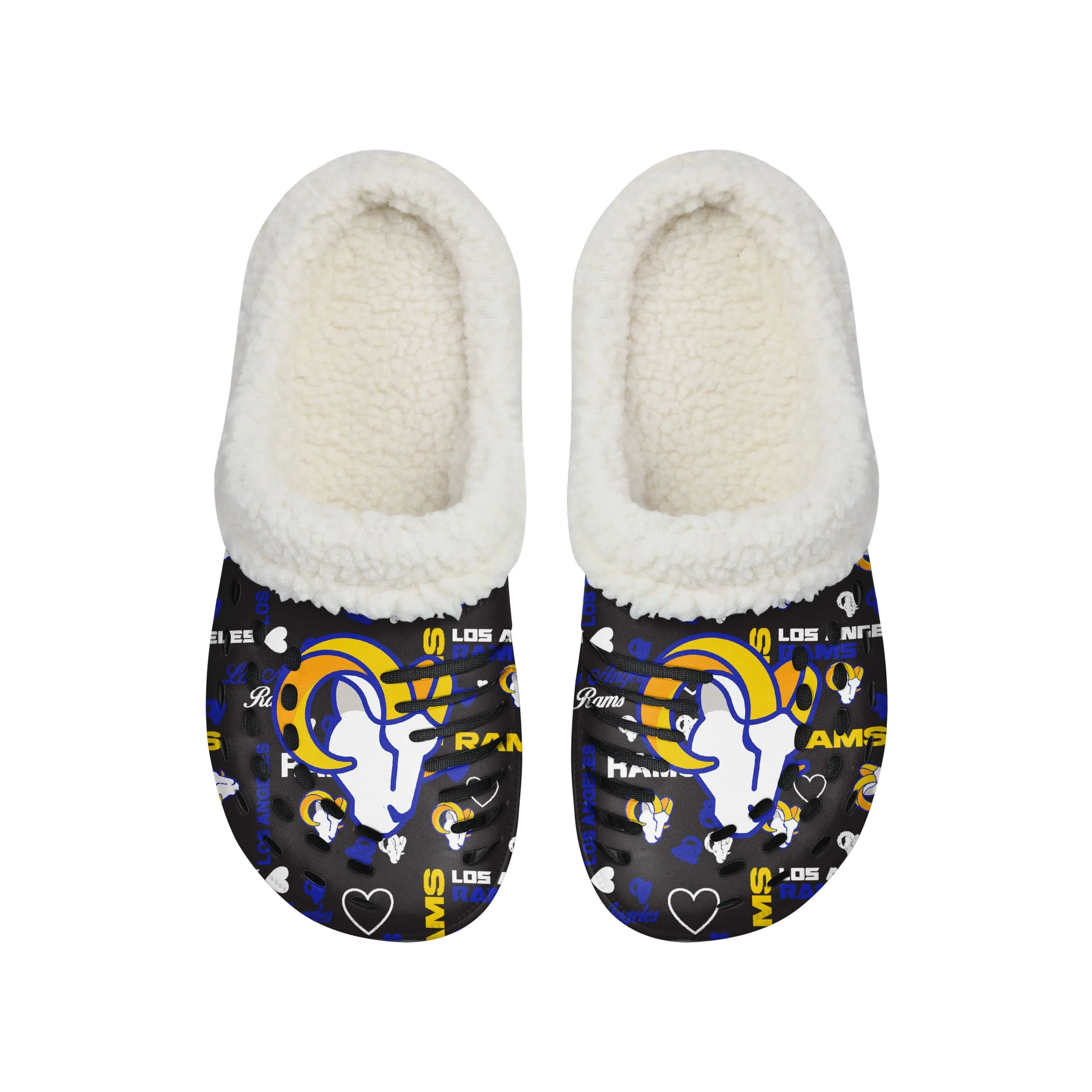 Los Angeles Rams NFL Womens Sherpa Lined Logo Love Clog - Image 4