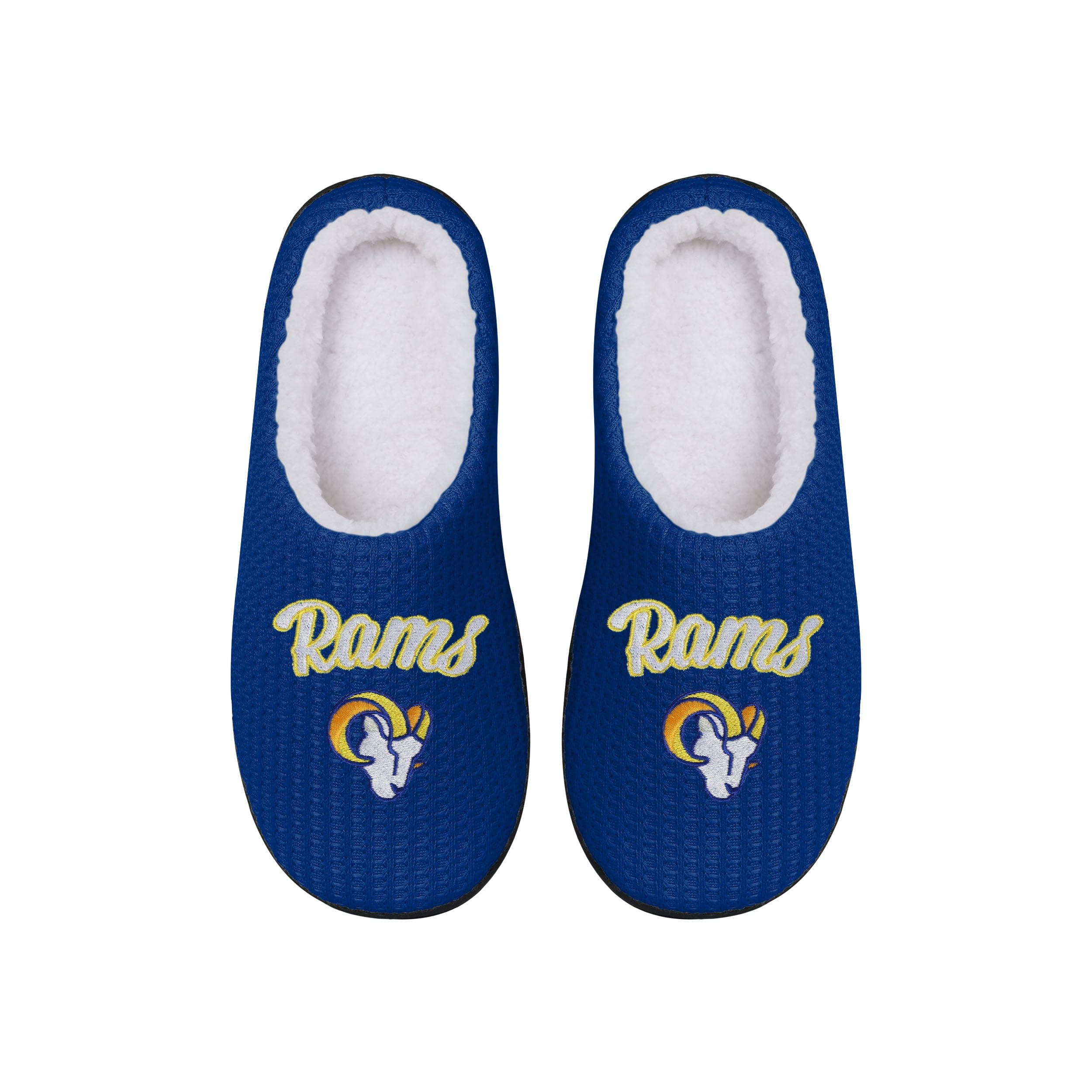 Los Angeles Rams NFL Womens Sherpa Lined Memory Foam Slippers - Image 3