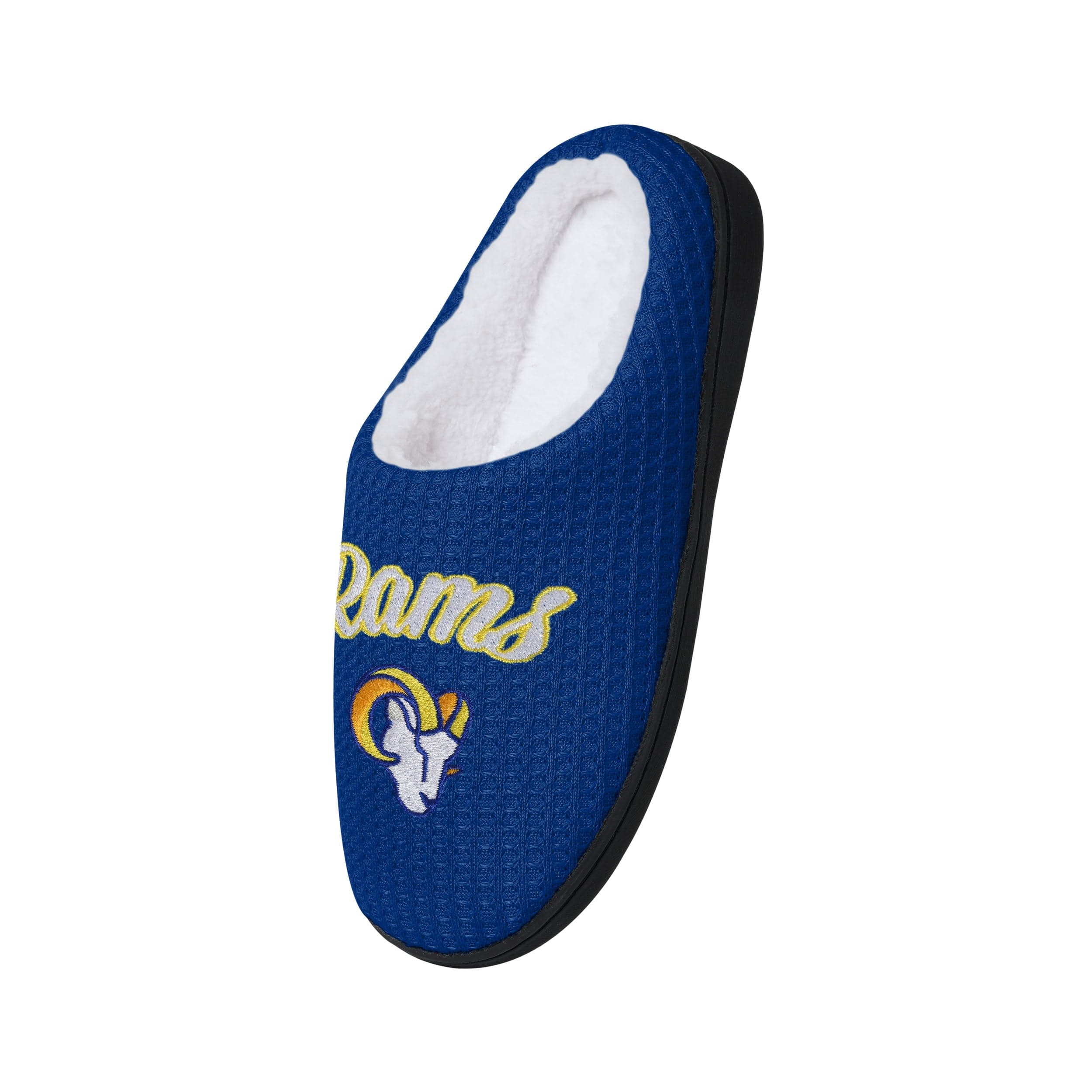 Los Angeles Rams NFL Womens Sherpa Lined Memory Foam Slippers - Image 4