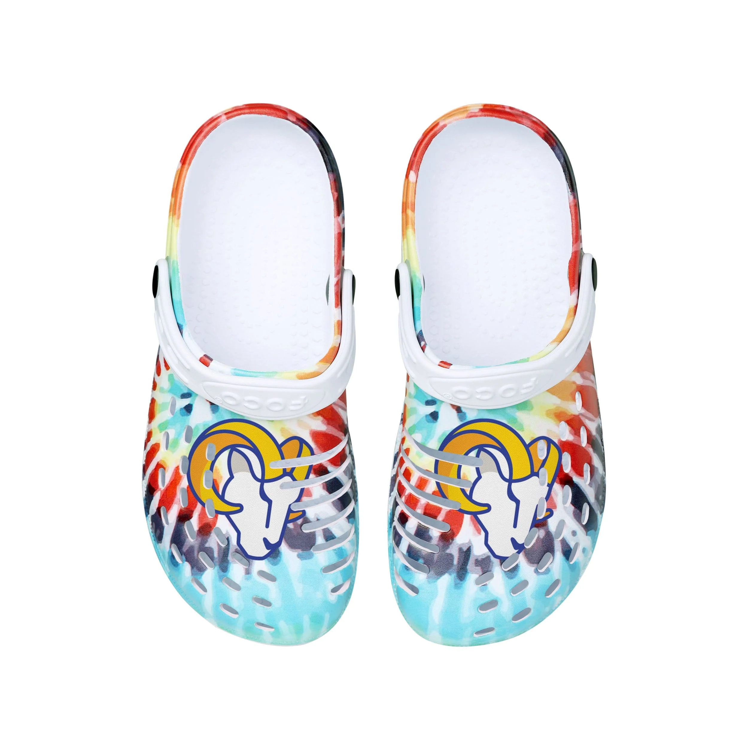 Los Angeles Rams NFL Womens Tie-Dye Clog With Strap - Image 4