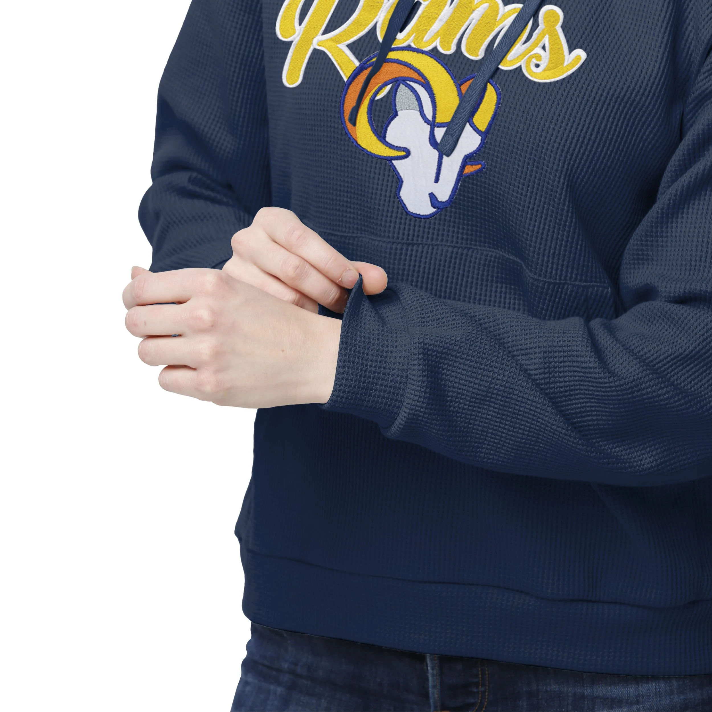 Los Angeles Rams NFL Womens Waffle Lounge Sweater - Image 3