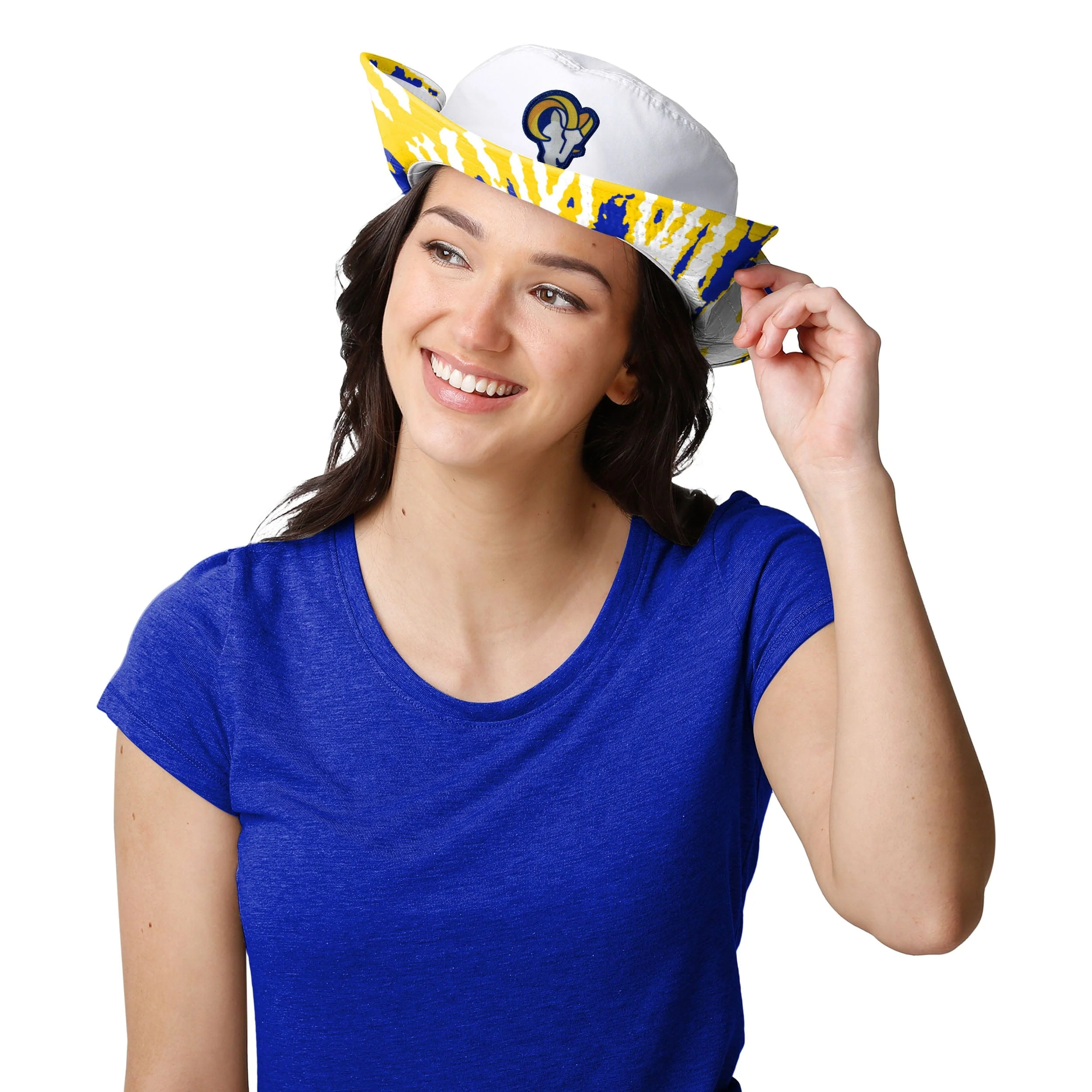 Los Angeles Rams NFL Womens White Hybrid Boonie Hat - Image 4