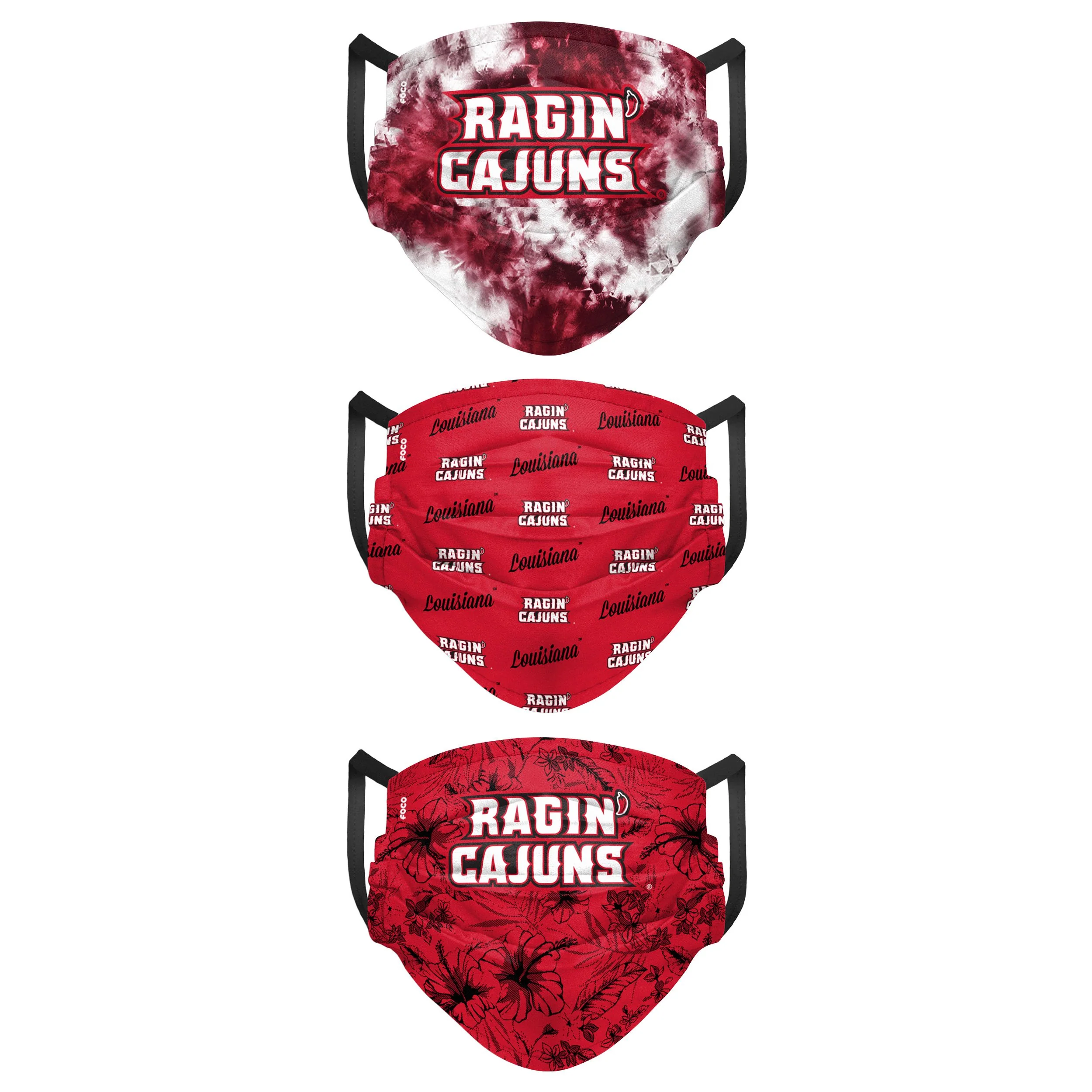 Louisiana Ragin' Cajuns NCAA Womens Matchday 3 Pack Face Cover - Image 2